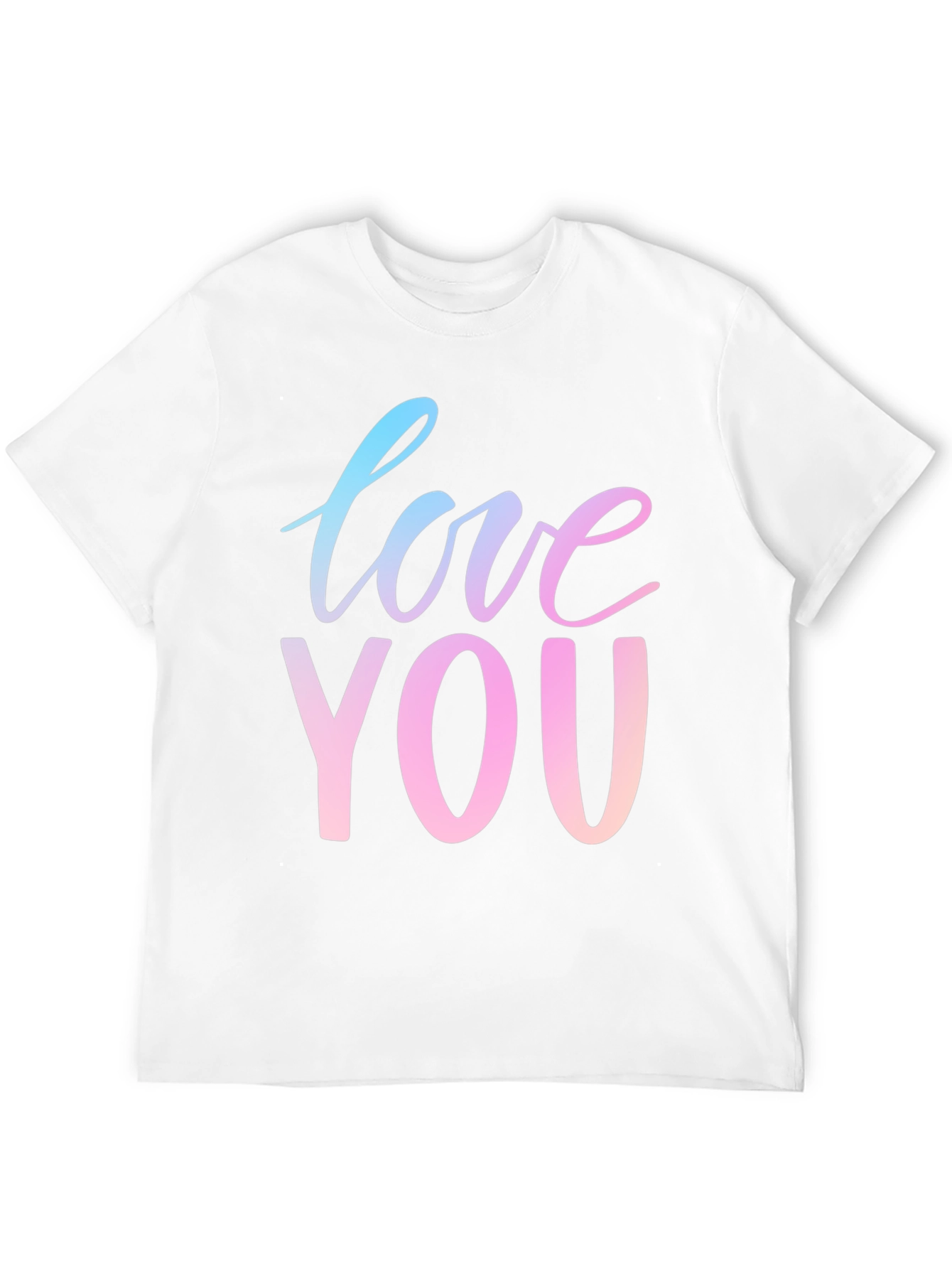Black Love You Graphic Tee - Gradient Text, Black Shirt view 12