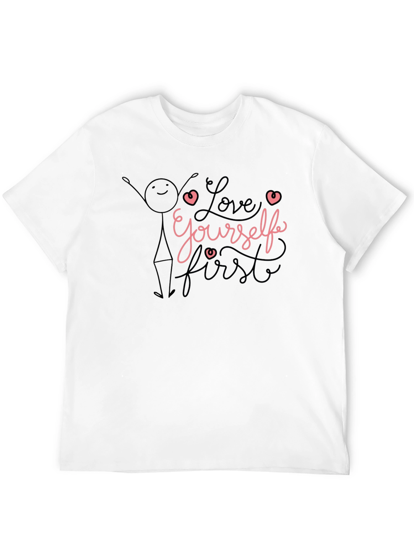 Black Love Yourself First Black Graphic Tee view 12