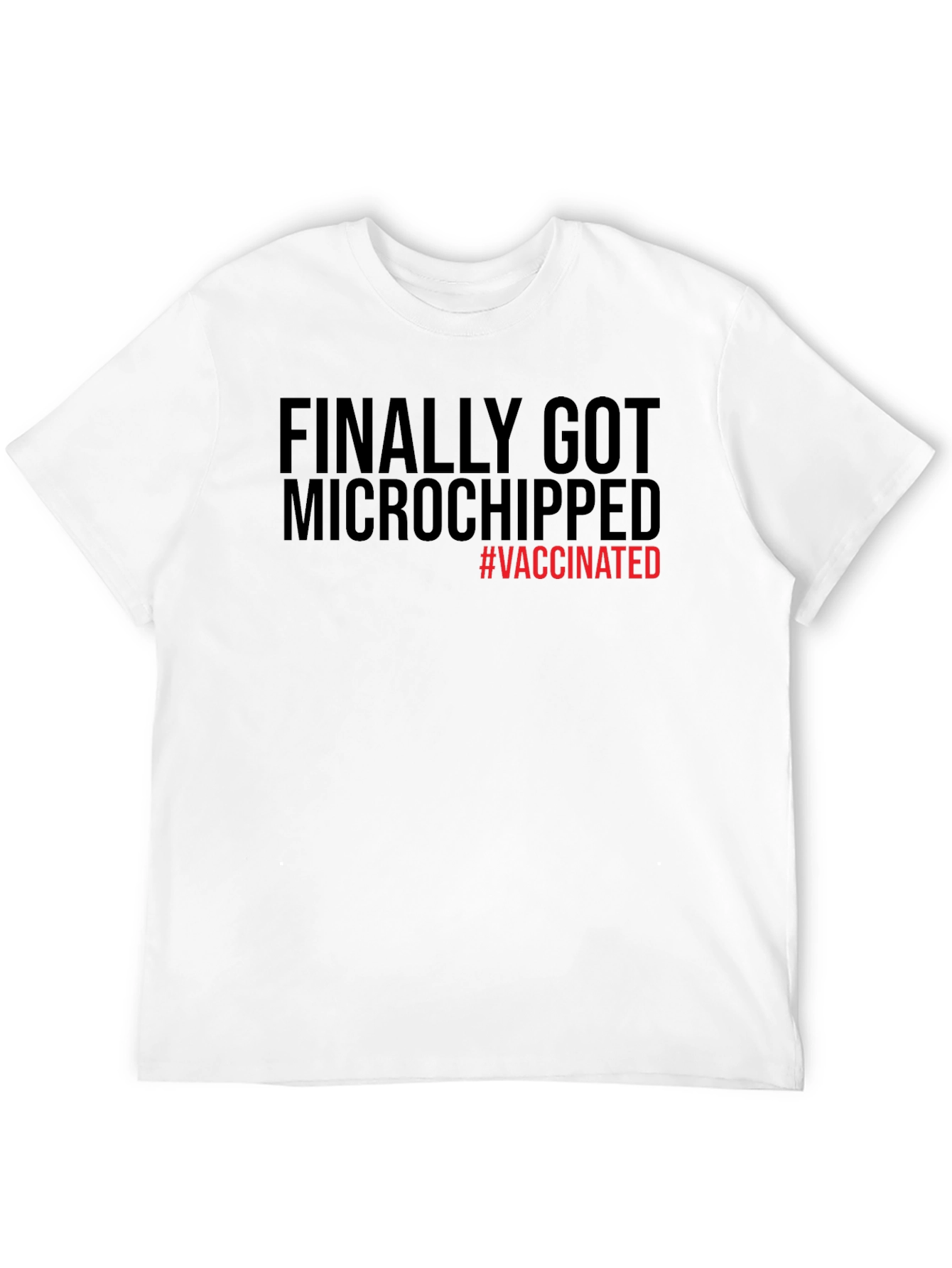 Black Finally Microchipped #Vaccinated T-Shirt view 12