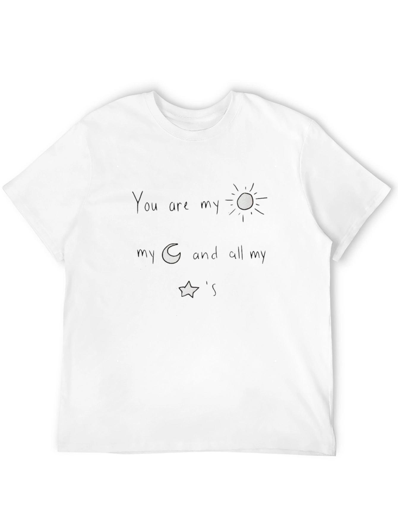 Black Celestial Love T-Shirt - You are my Sun, Moon, and Stars view 12