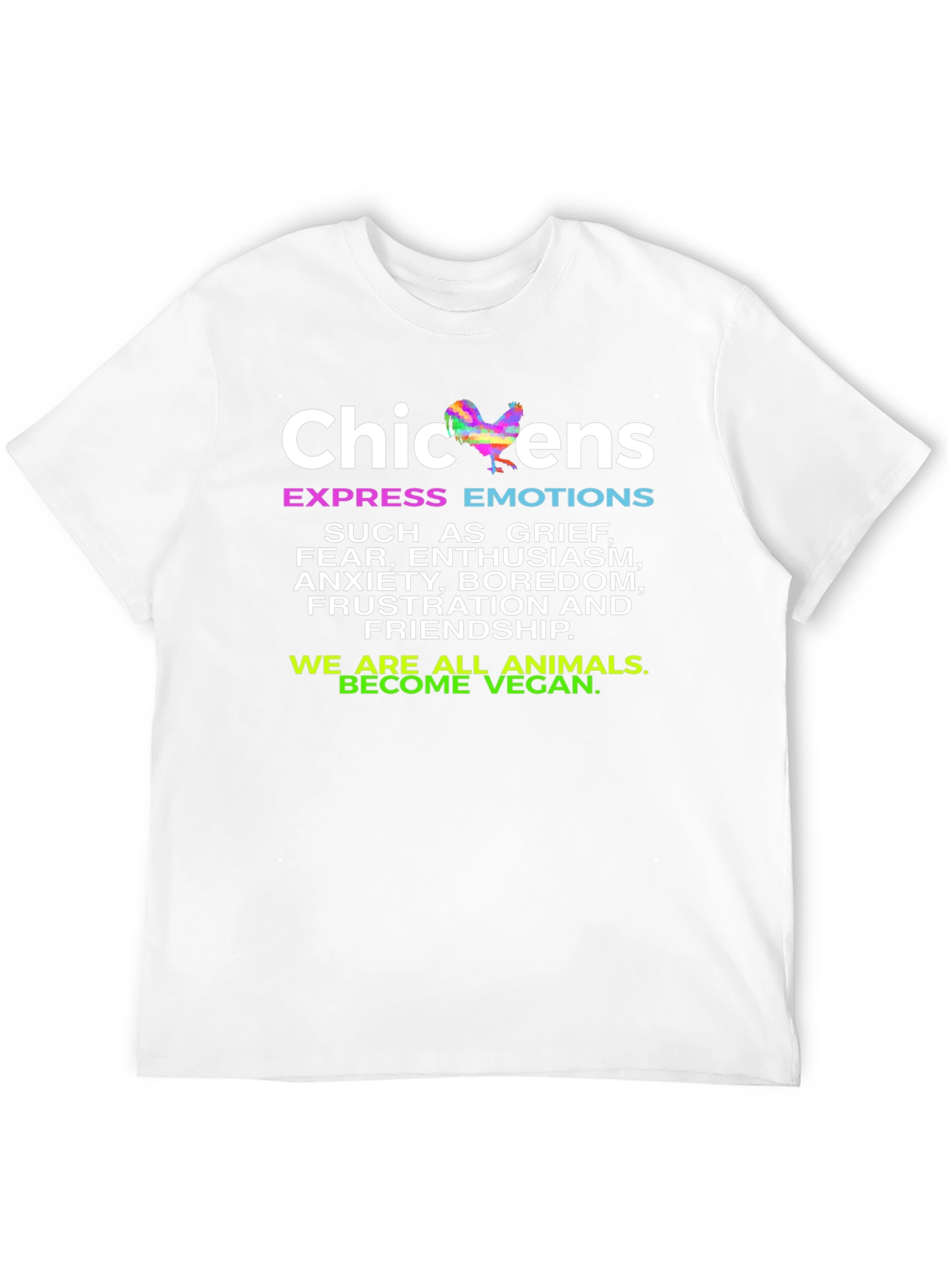 Black Chickens Express Emotions T-Shirt - Vegan Animal Lover Tee view 12