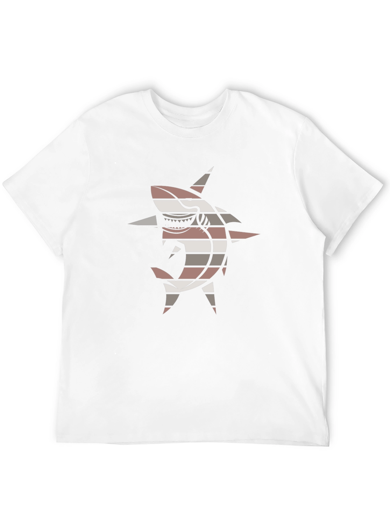 Black Striped Shark Graphic Tee - Black Casual T-Shirt view 12