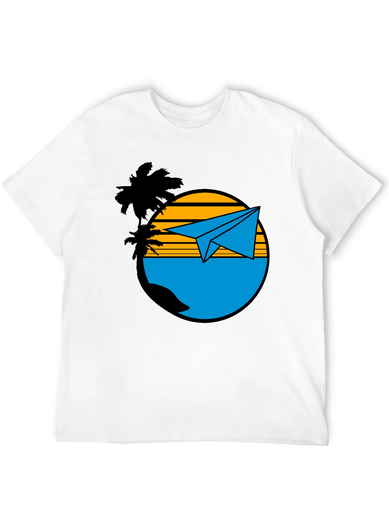 Black Island Paper Airplane Graphic T-Shirt - Black view 12