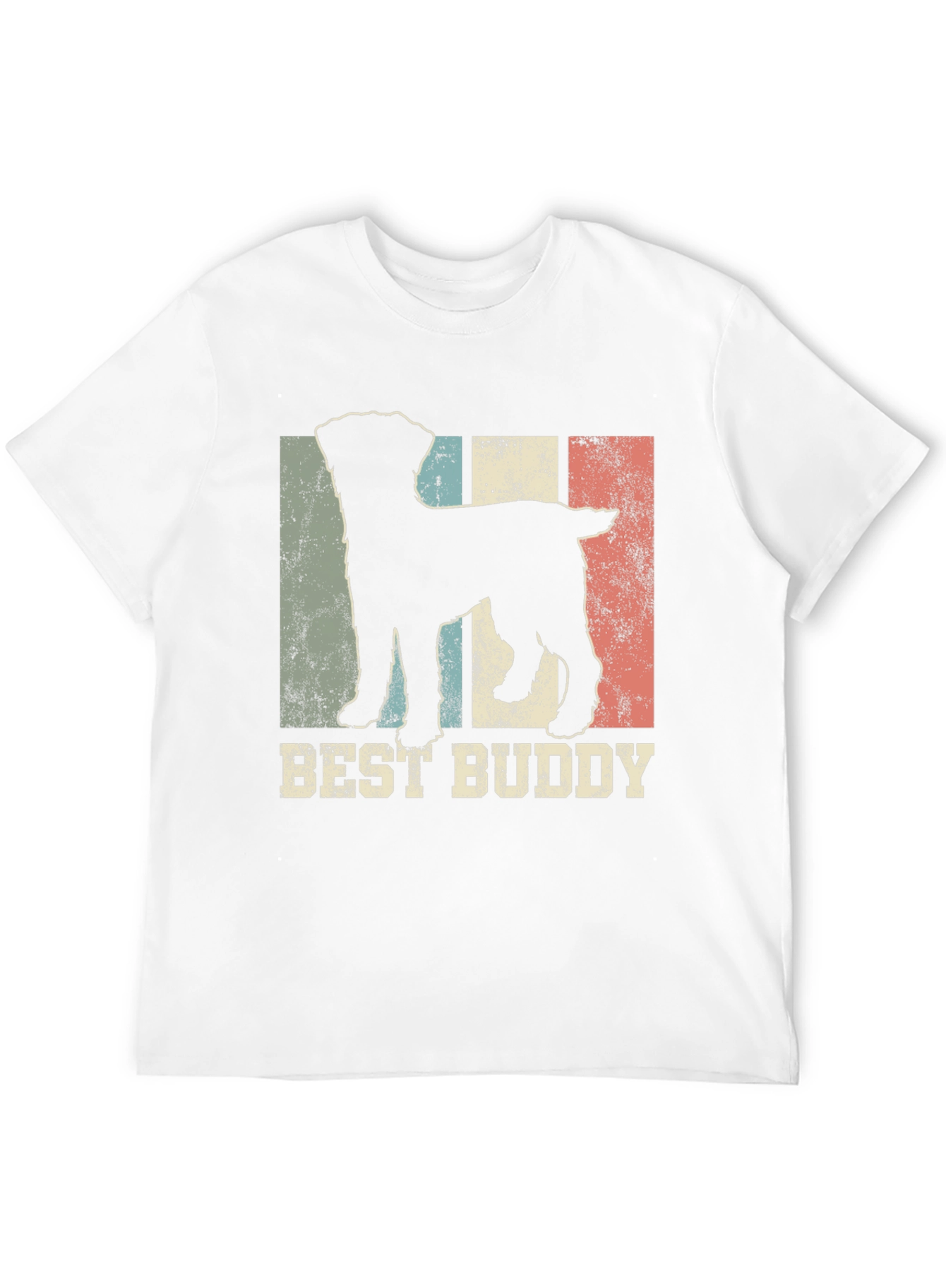 Black Best Buddy Dog Silhouette Men's T-Shirt view 12