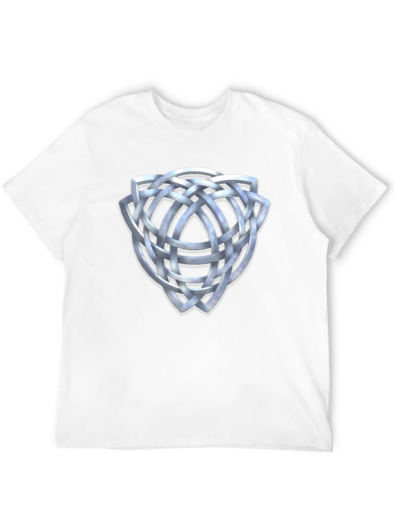 Black Celtic Knot T-Shirt - Silver Trinity Design view 12