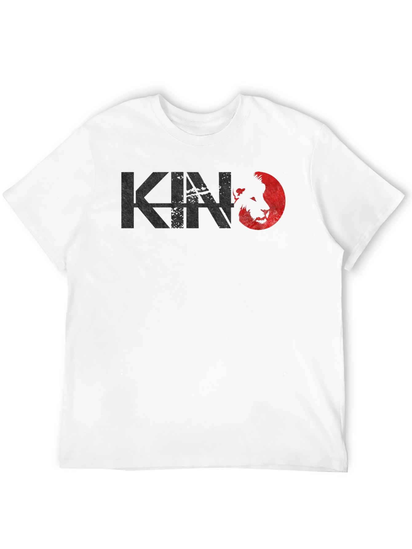 Black Kino Lion Graphic T-Shirt - Black Crew Neck Tee view 12