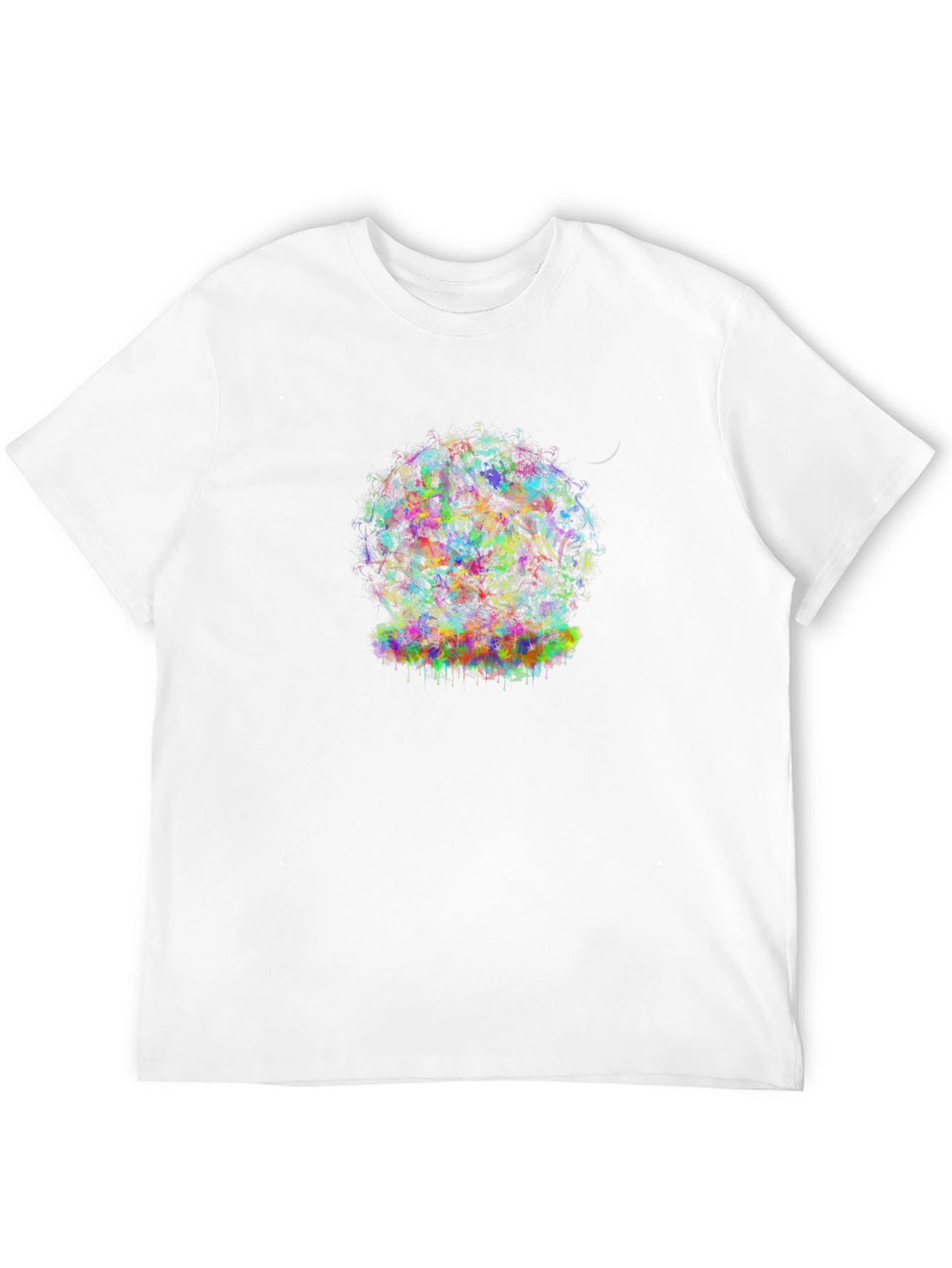 Black Colorful Abstract Globe Graphic Tee - Black view 12