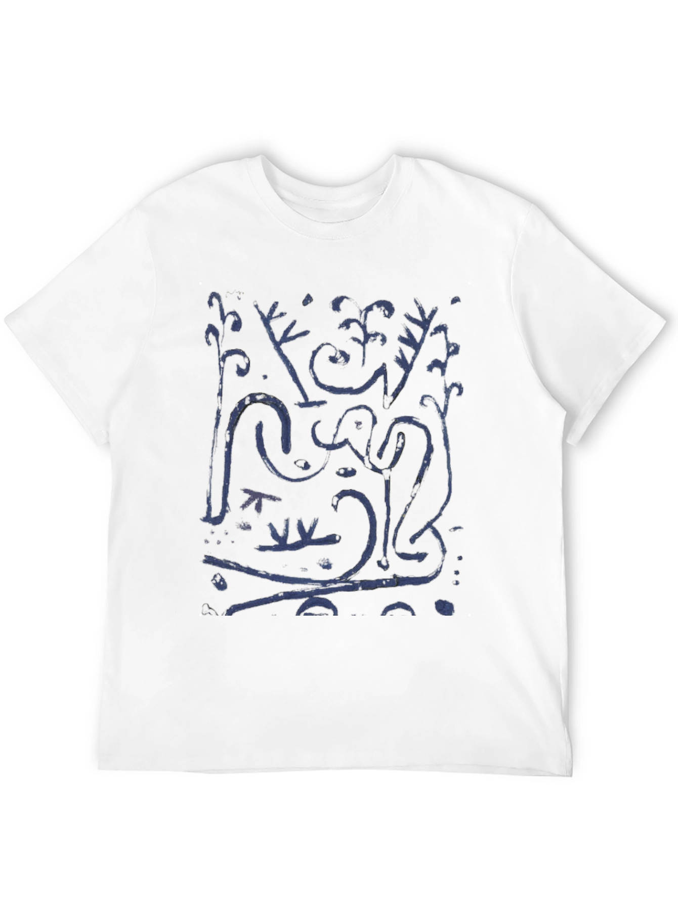 Black Abstract Art Graphic Print Black T-Shirt view 12