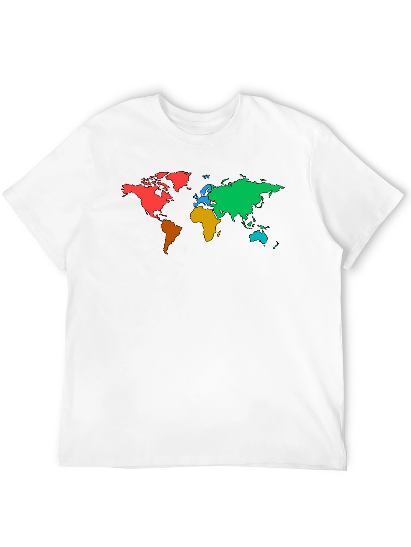 Black Colorful World Map Graphic Black T-Shirt view 12