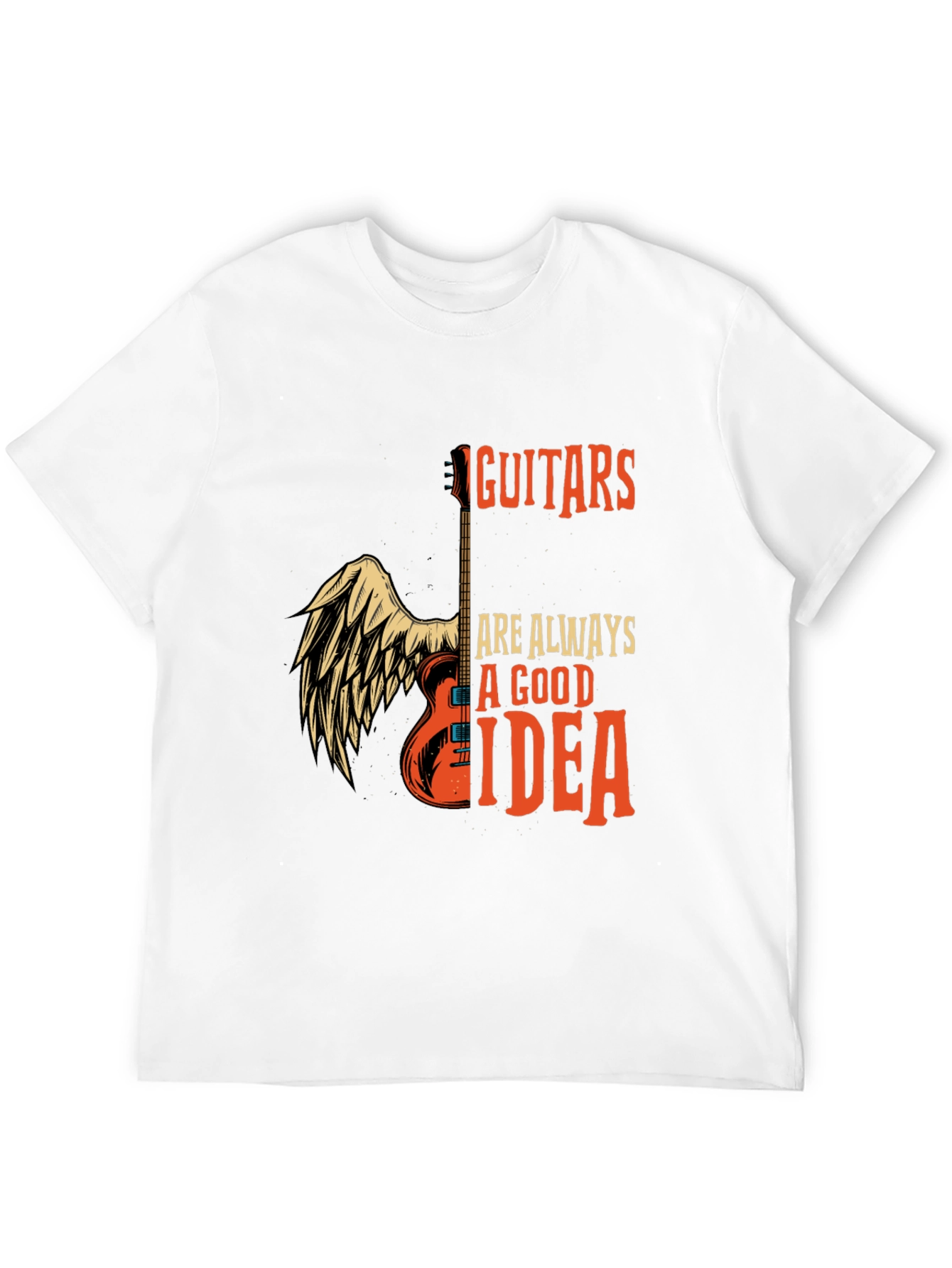 Black Guitar Always Good Idea Graphic T-Shirt - Black view 12