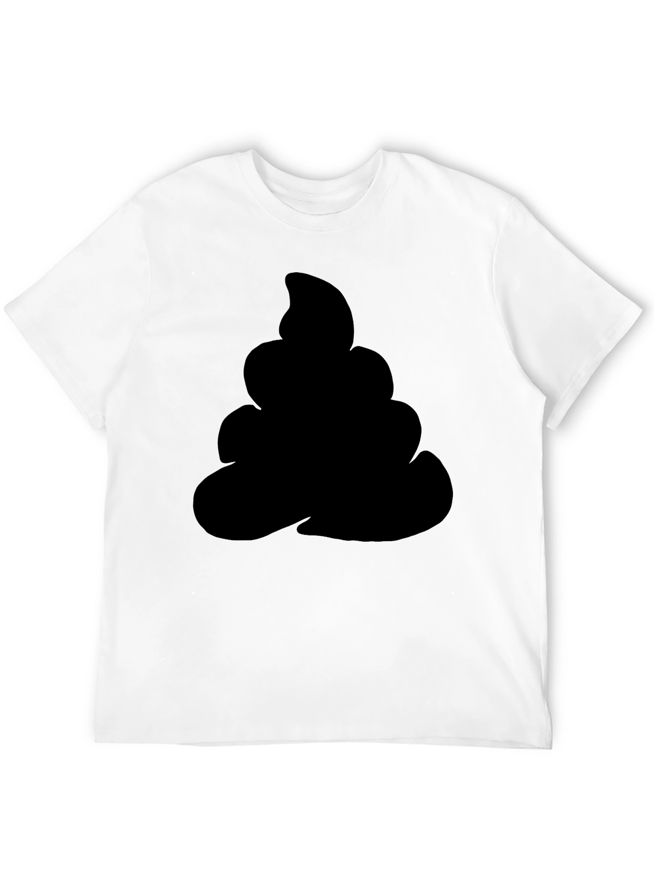 Black Novelty Black T-Shirt with Emoji Poop Design view 12