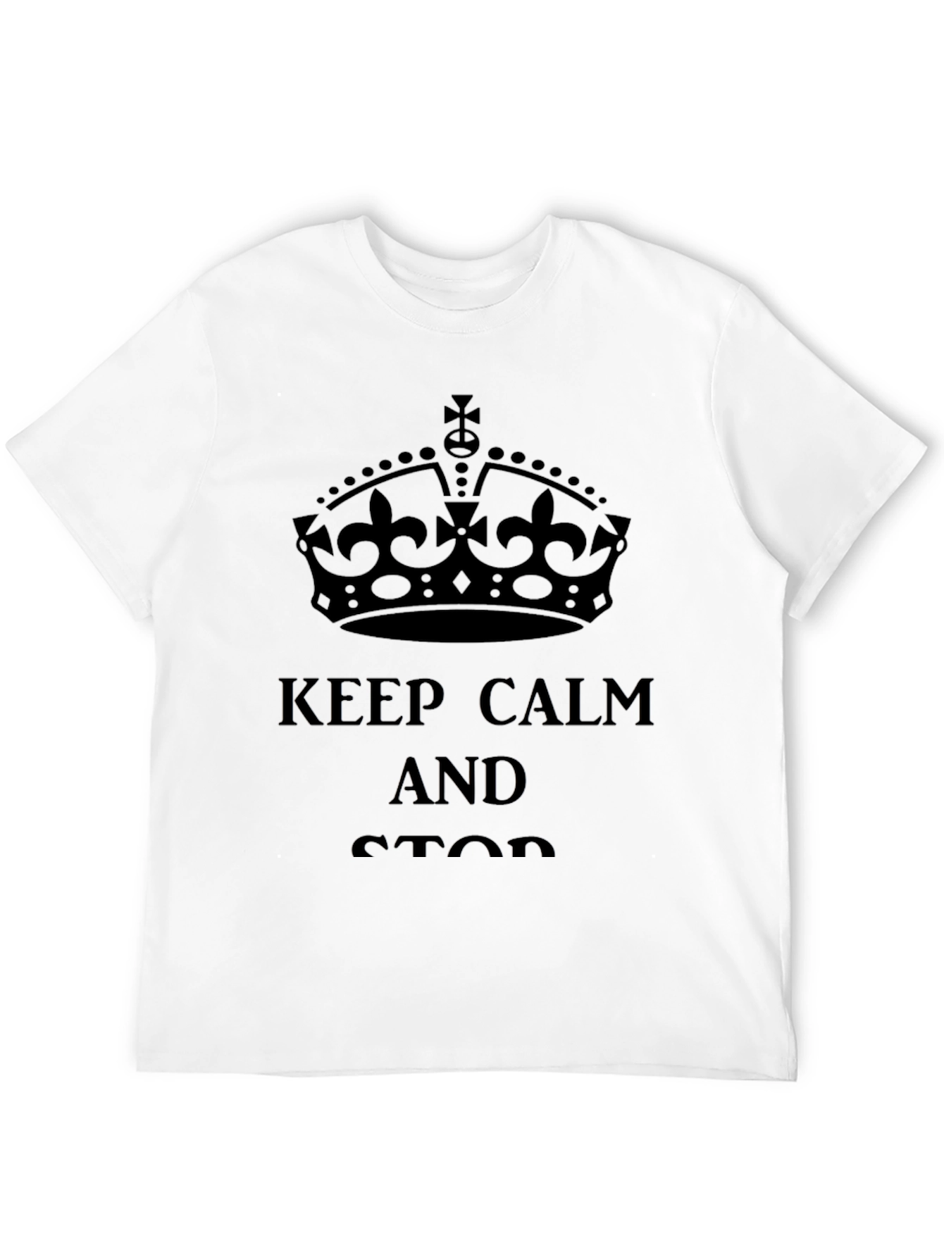 Black Keep Calm T-Shirt - Classic Crown Design view 12