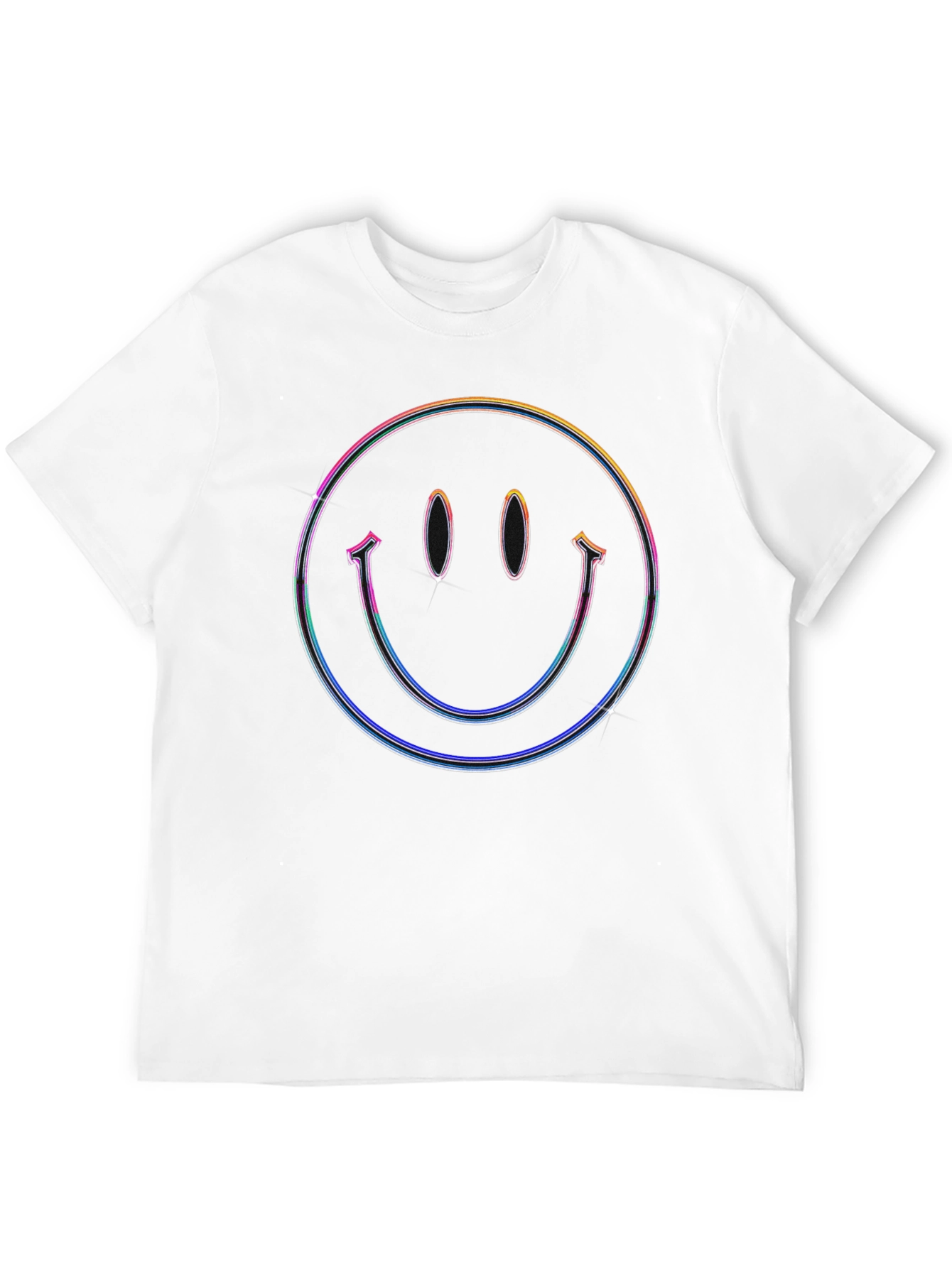 Black Retro Smiley Face Graphic Tee - Black Cotton Blend view 12
