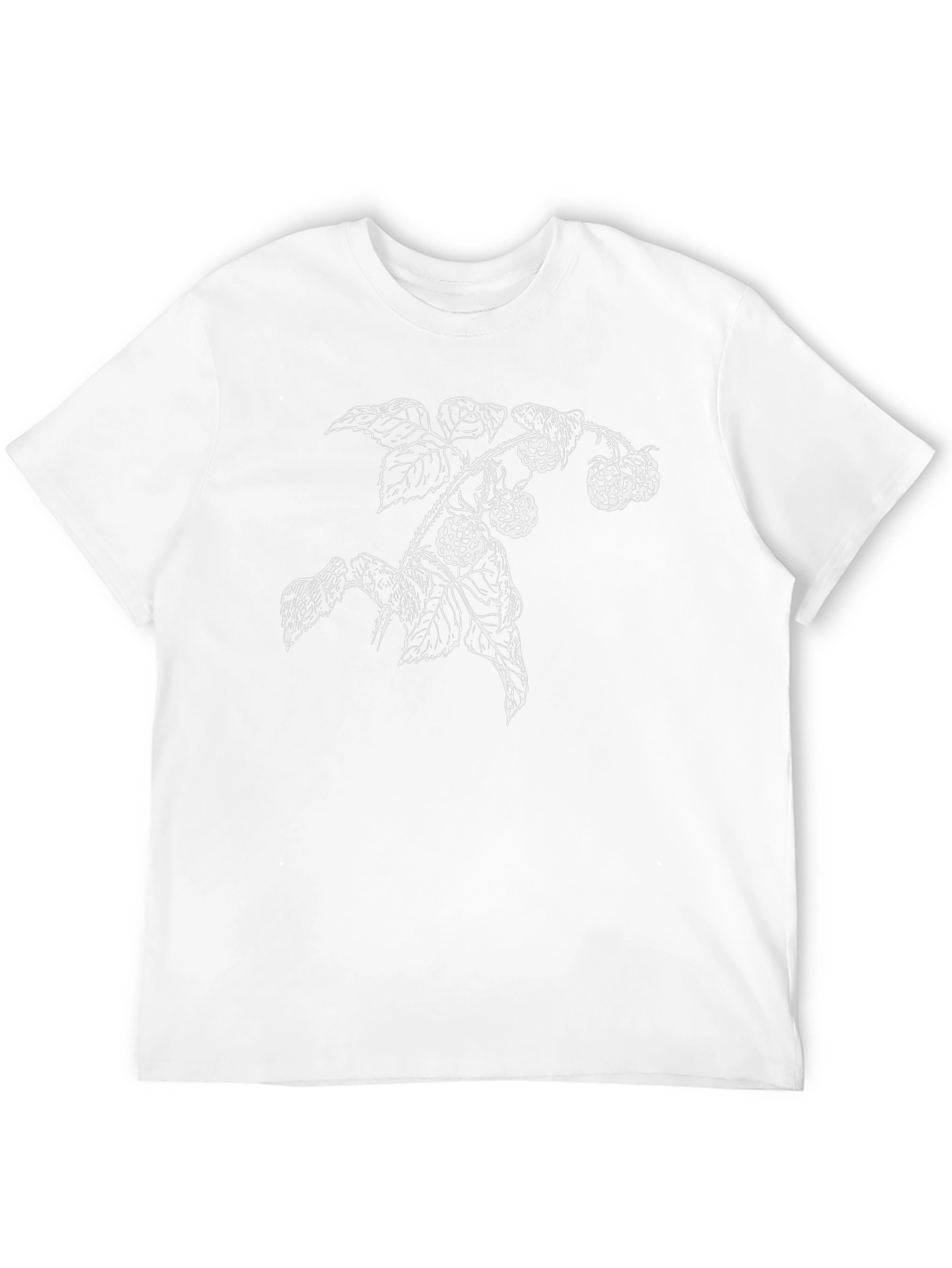 Black Botanical Raspberry Branch Black T-Shirt view 12