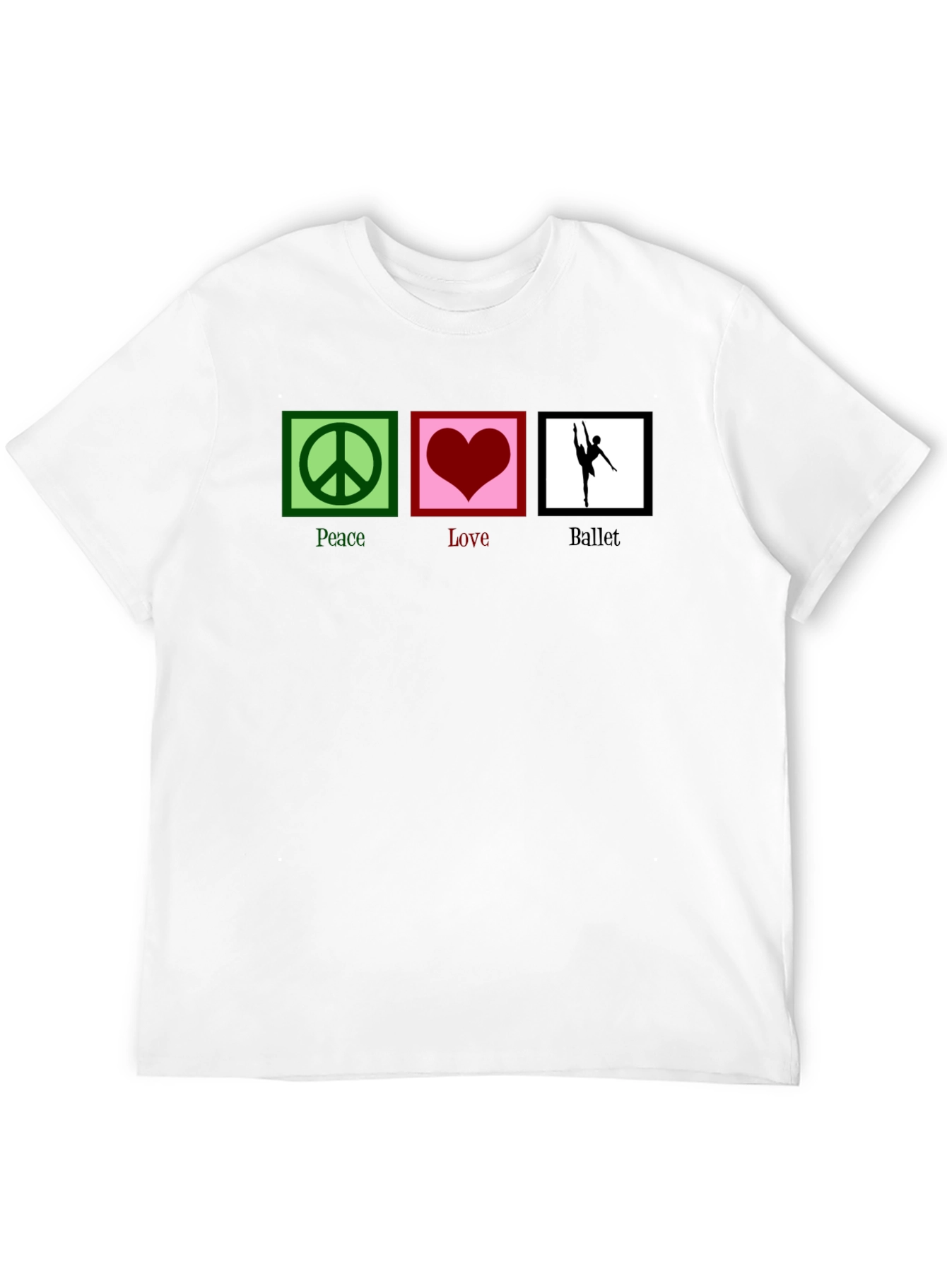 Black Peace Love Ballet Graphic T-Shirt - Black view 12