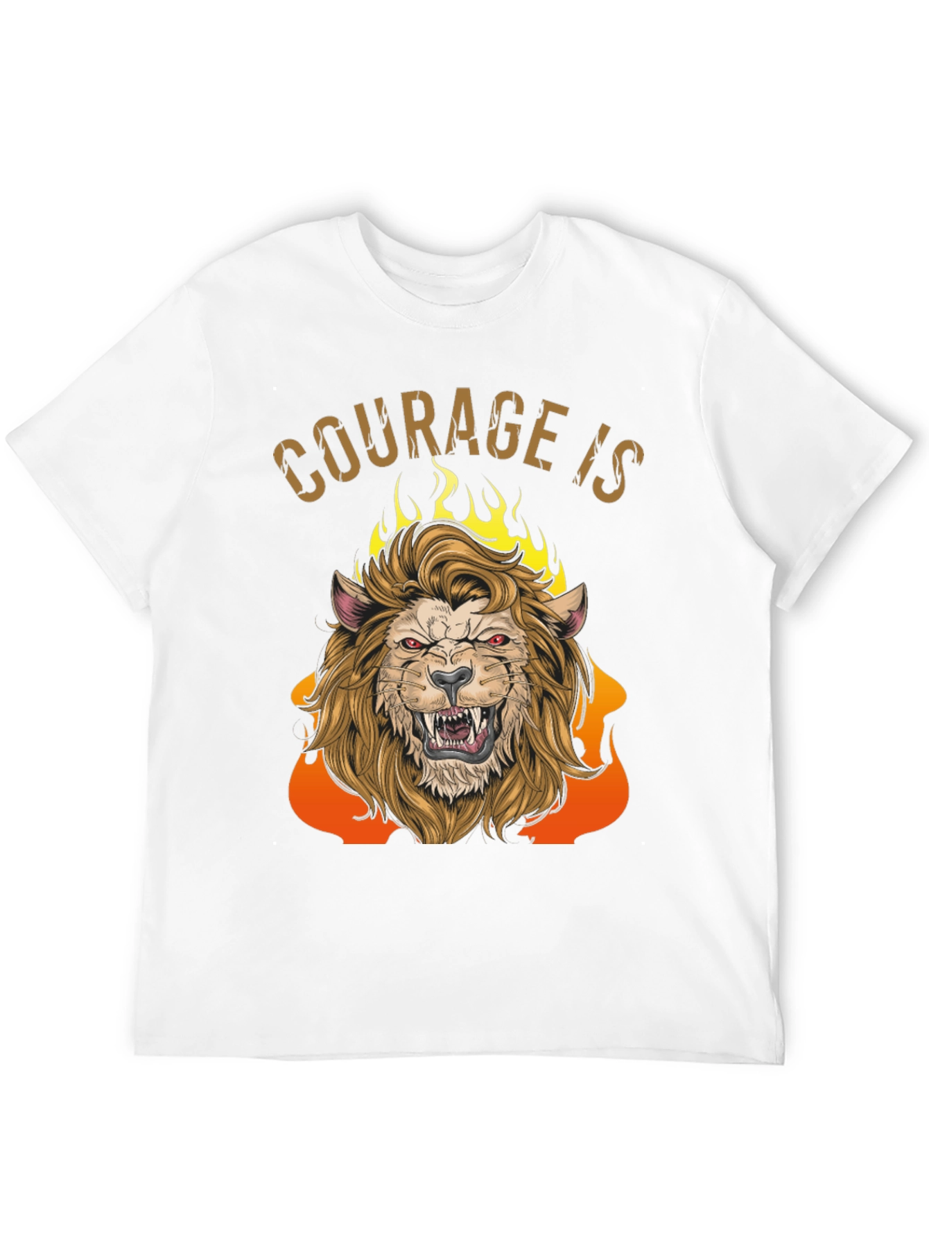 Black Courage Is Lion Graphic Tee - Men's Black T-Shirt view 12