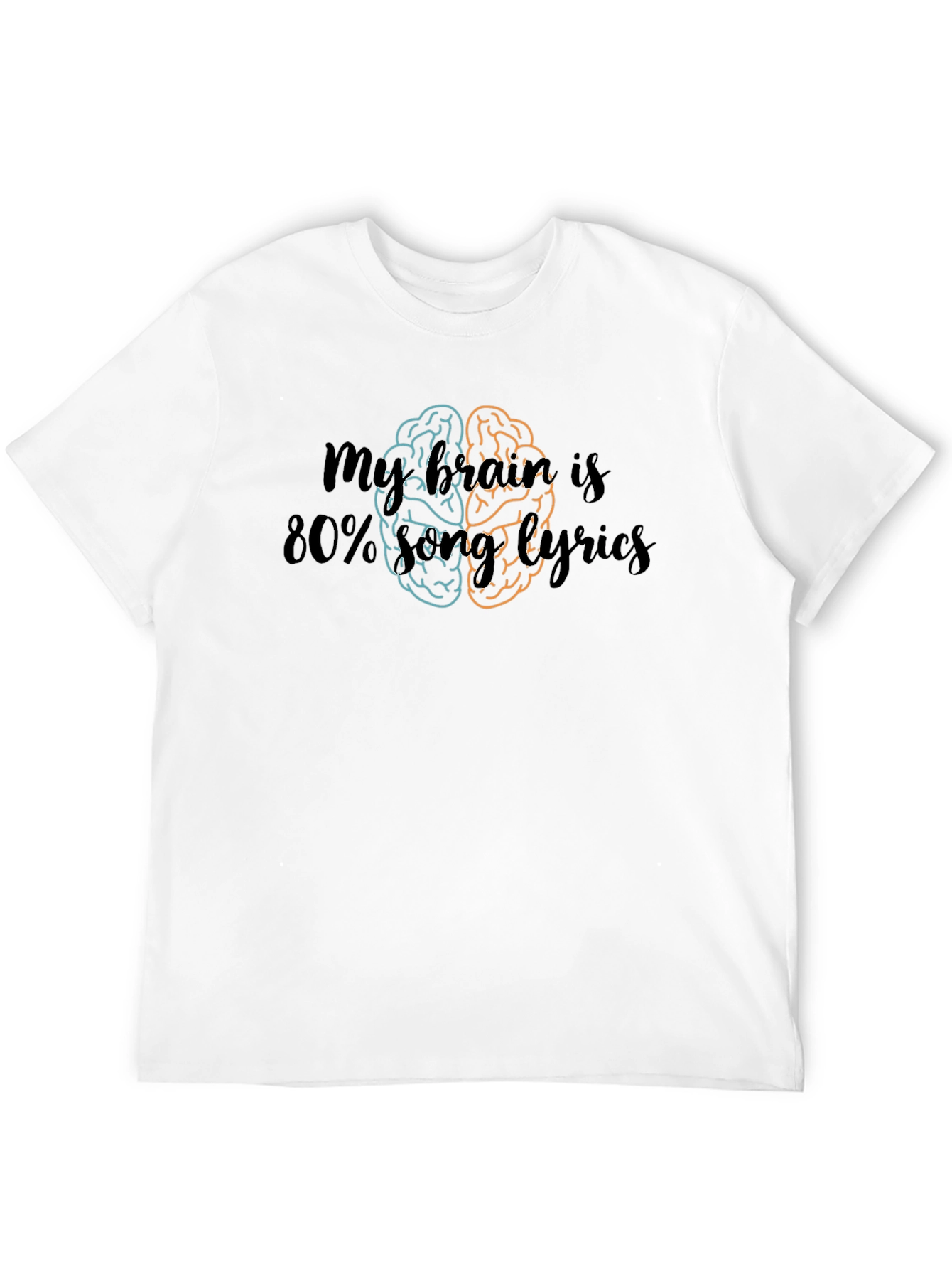 Black Music Brain Lyrics Tee - Funny Musician Shirt view 12