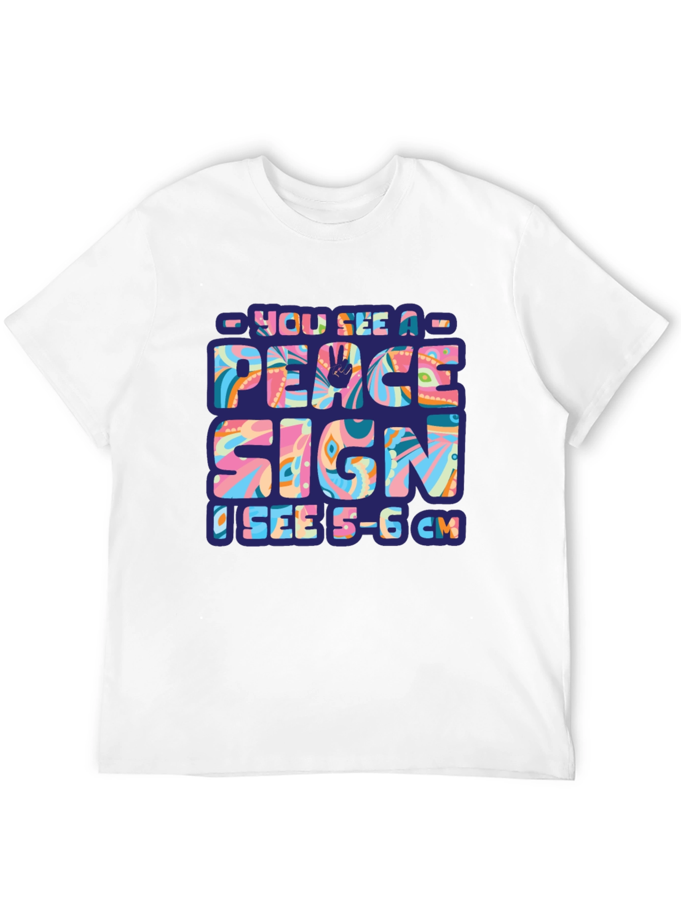 Black Peace Sign Funny Adult Humor T-Shirt view 12