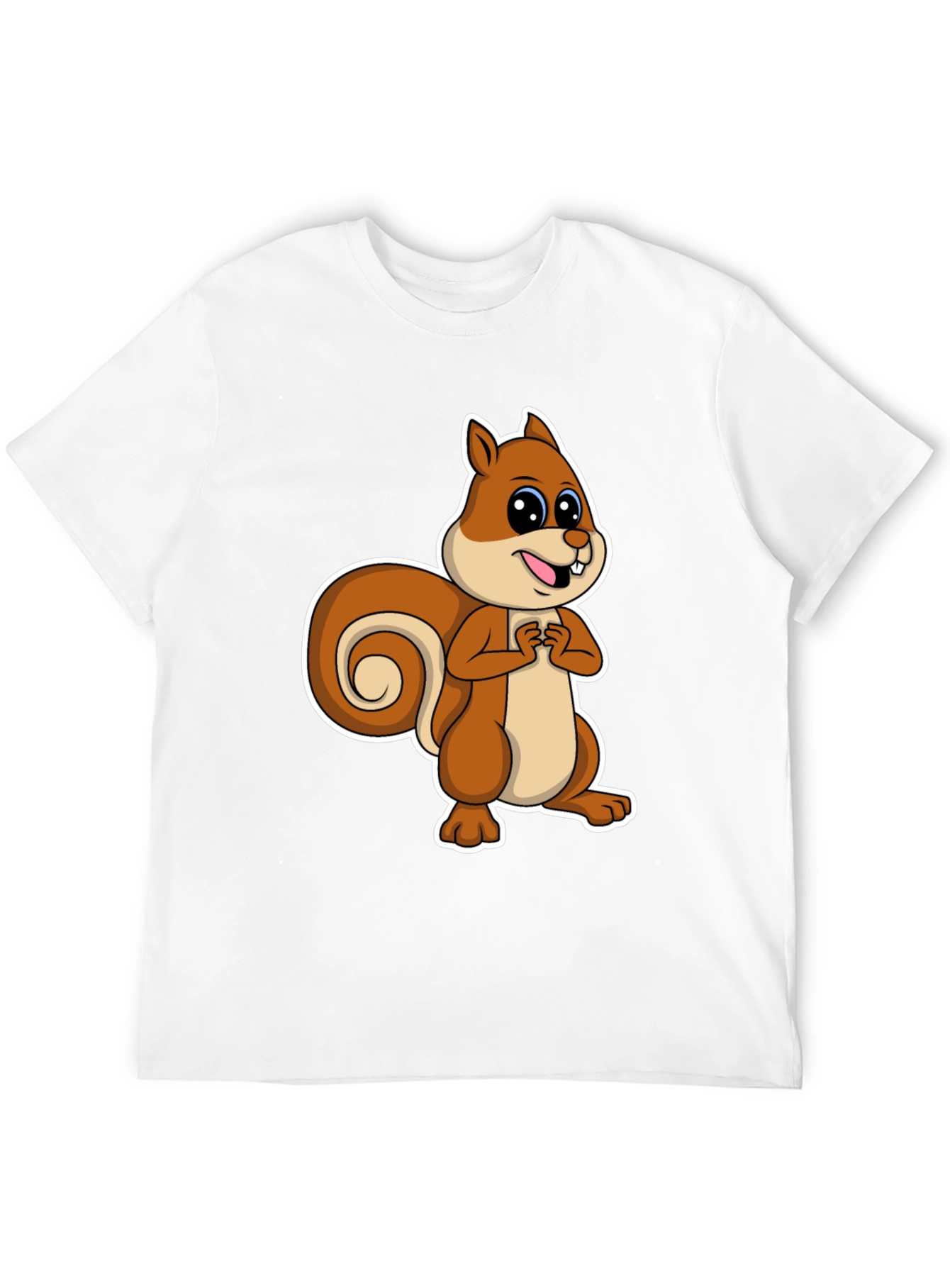 Black Cute Squirrel Graphic T-Shirt - Black Cotton Tee view 12