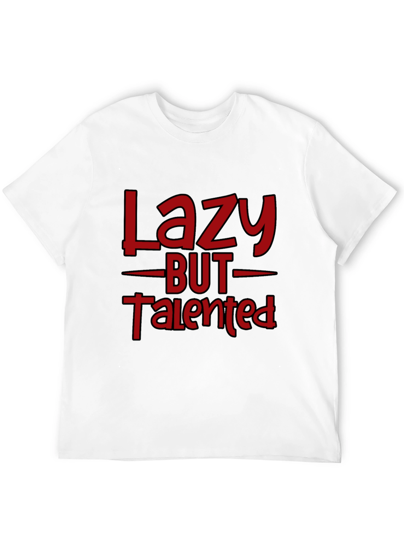 Black Lazy But Talented Graphic T-Shirt view 12