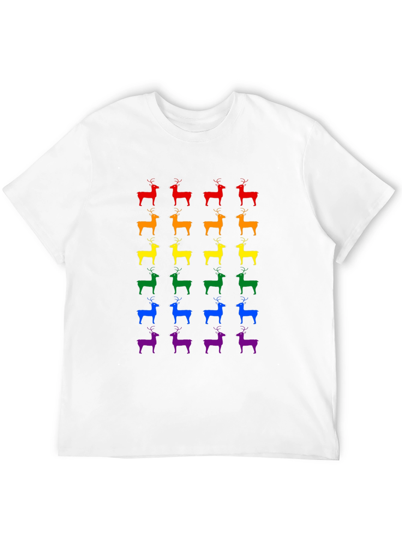 Black Rainbow Deer Pride T-Shirt - Soft Cotton Crew Neck view 12