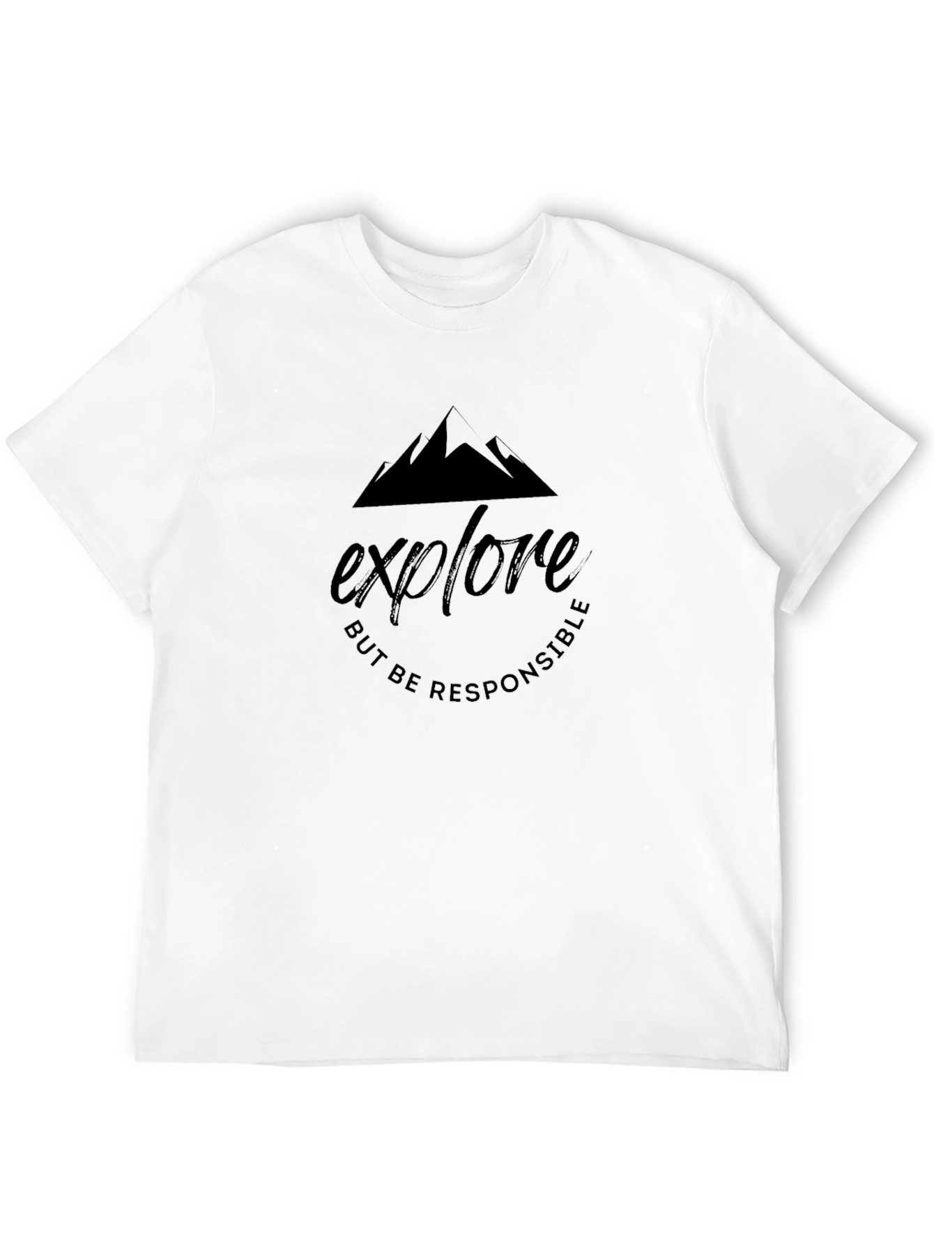 Black Explore Responsibly Black T-Shirt view 12
