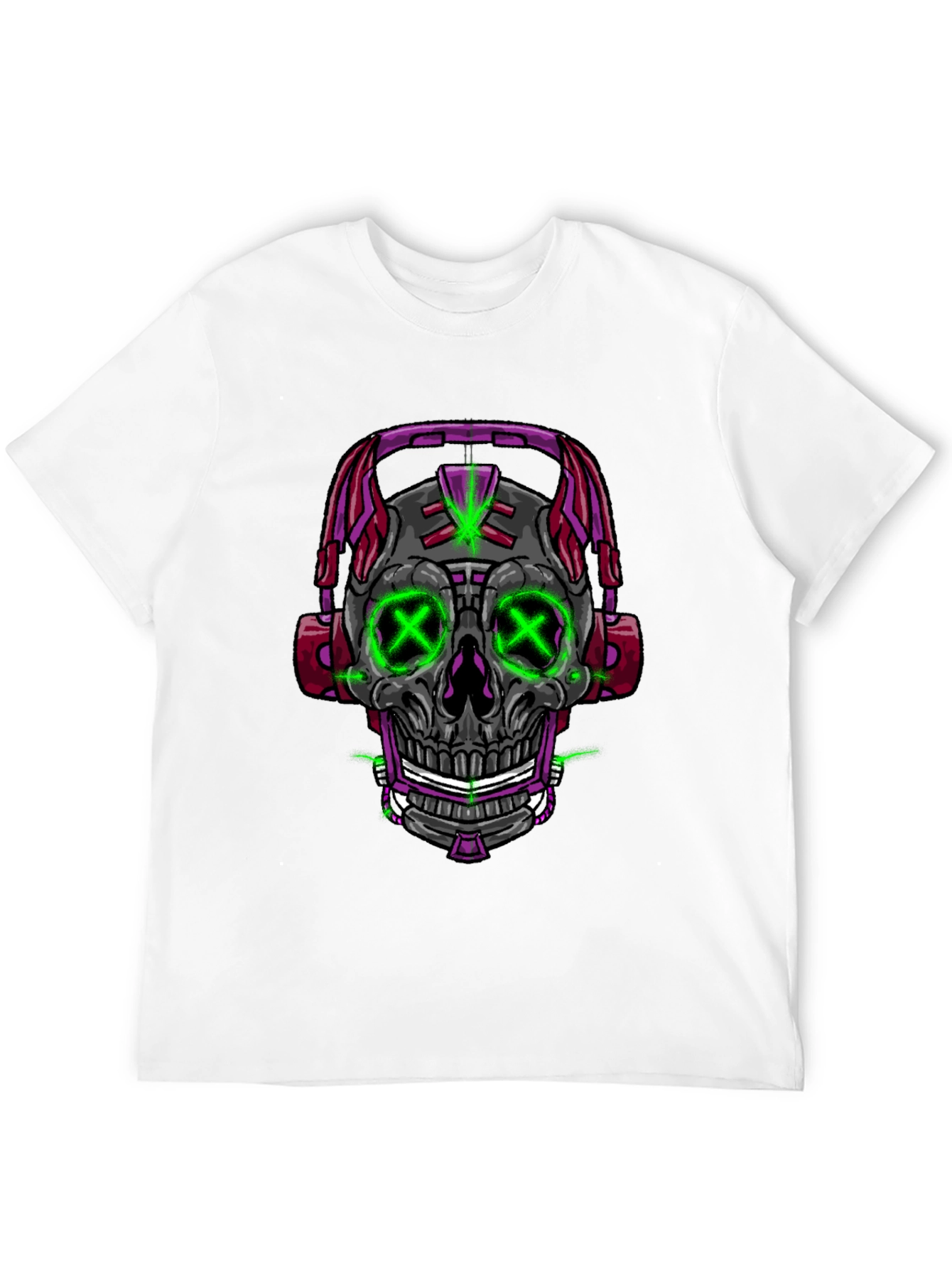 Black Skull Headphones Graphic Tee view 12