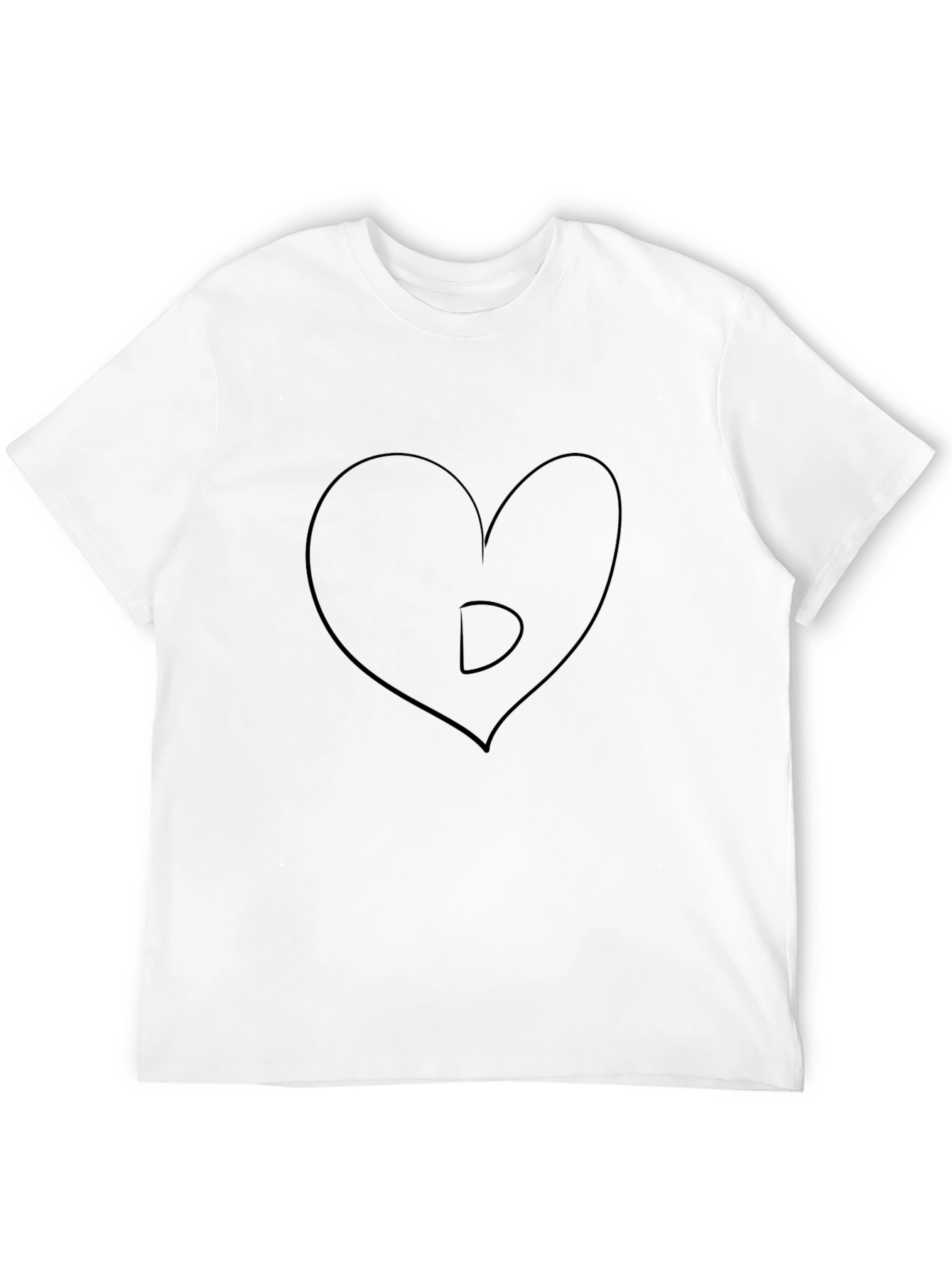 Black Heart Letter D Black T-Shirt - Men's Graphic Tee view 12