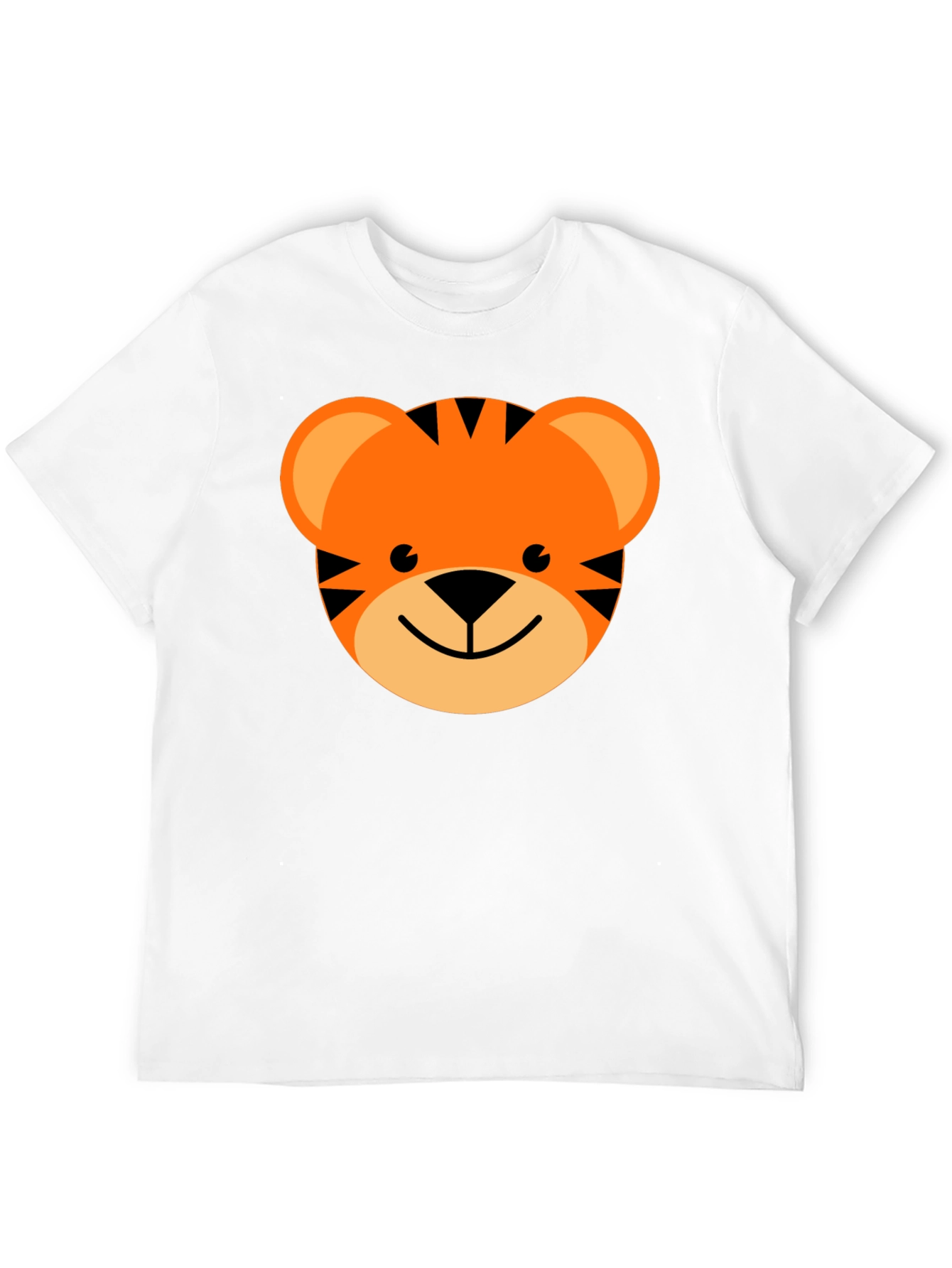 Black Cute Cartoon Tiger Graphic Tee - Black Cotton Blend view 12