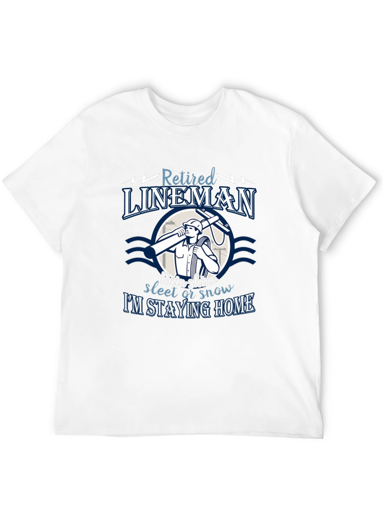 Black Retired Lineman T-Shirt: Stay Home in Style view 12