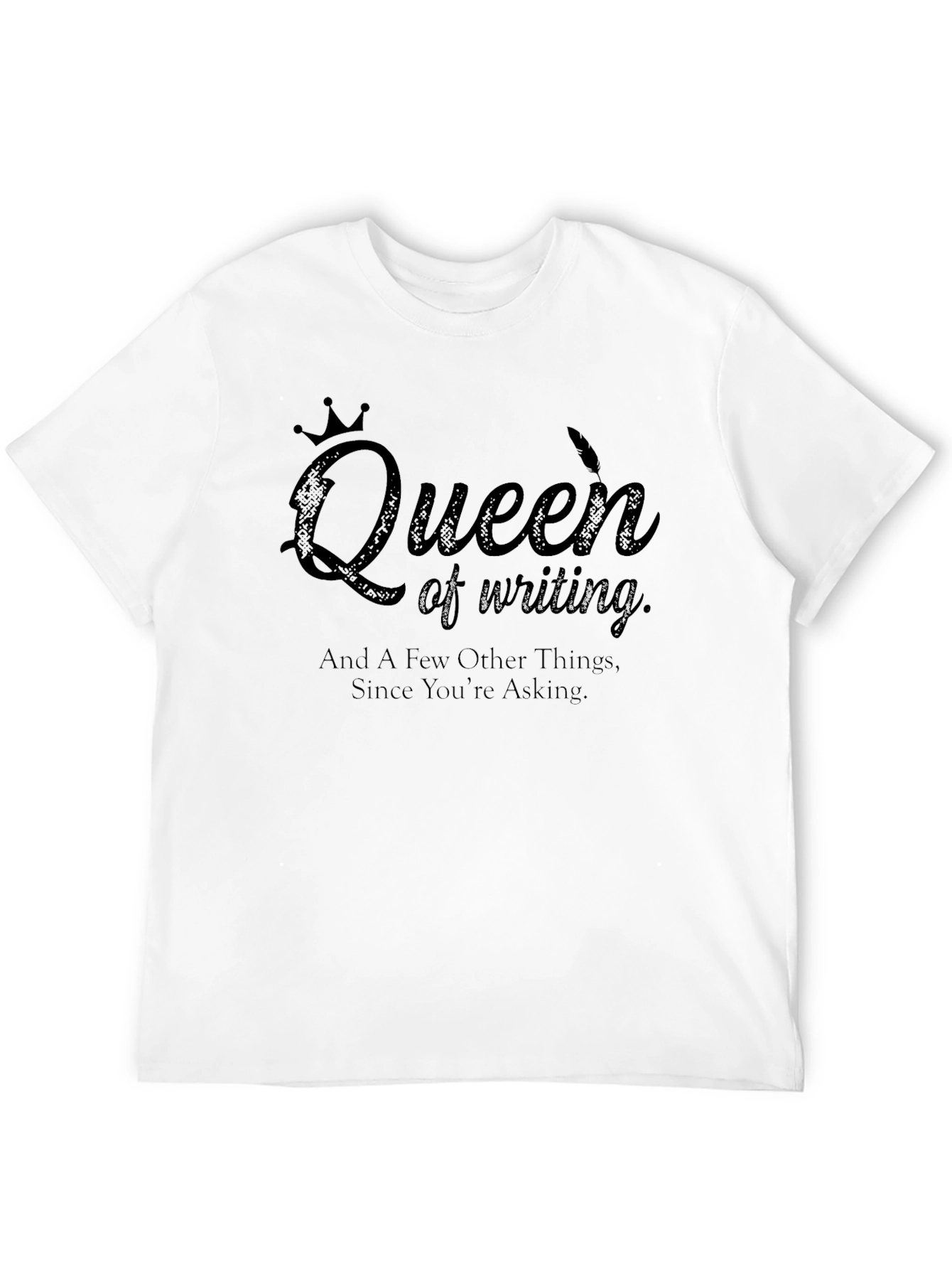 Black Queen of Writing Graphic T-Shirt - Black view 12