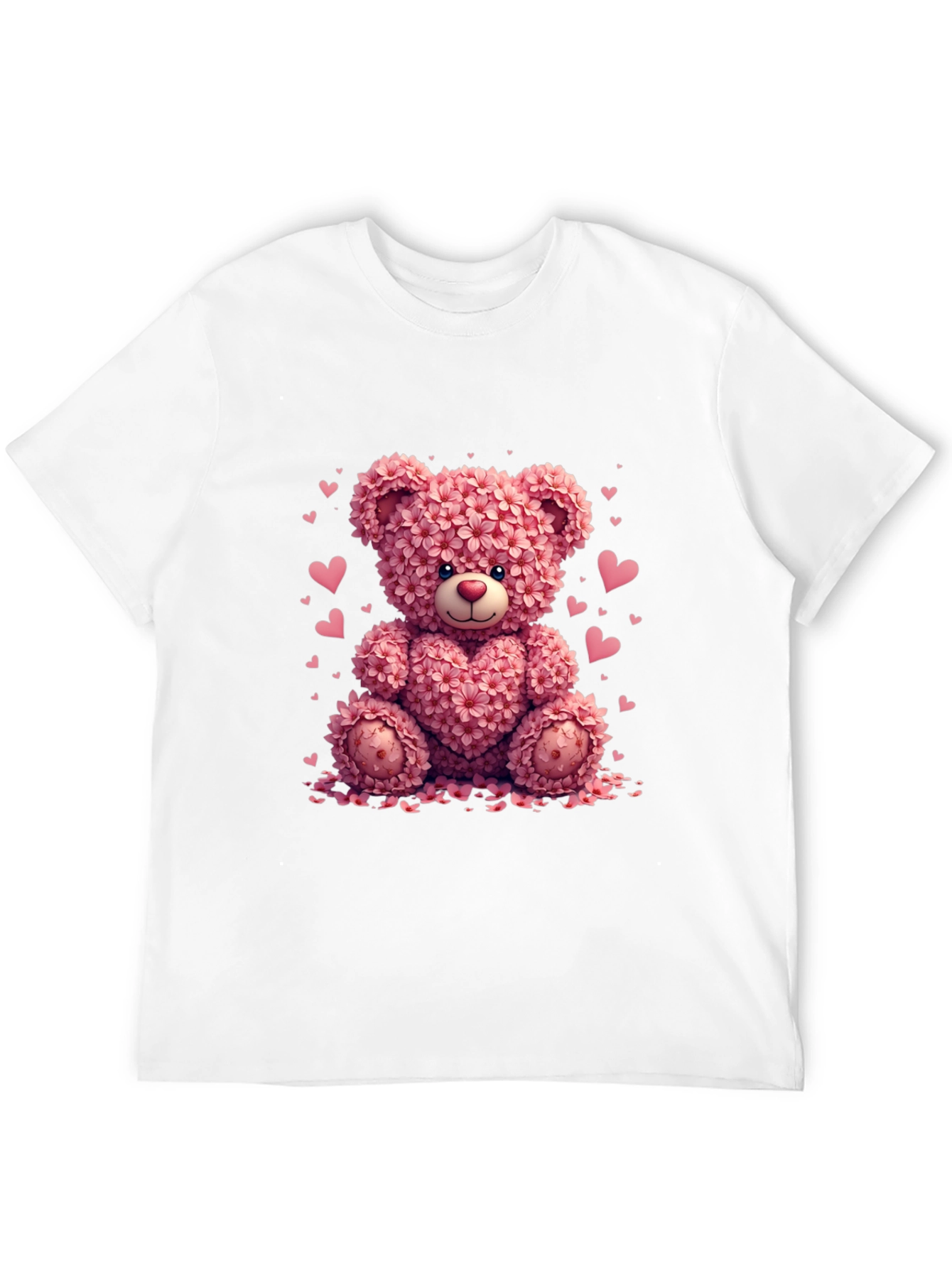 Black Floral Teddy Bear Graphic Tee - Valentine's Day view 12