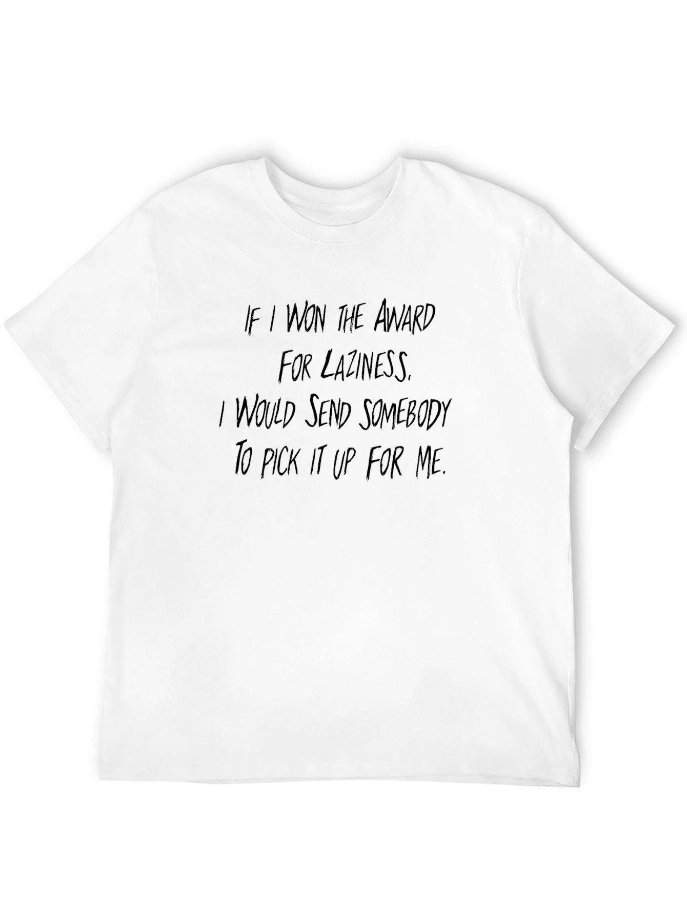 Black Funny Lazy Award T-Shirt - Black view 12