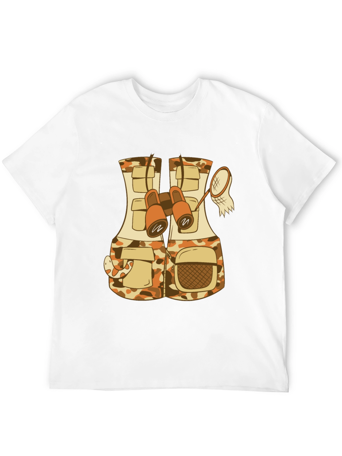Black Funny Animal Explorer T-Shirt - Camo Vest and Snake view 12