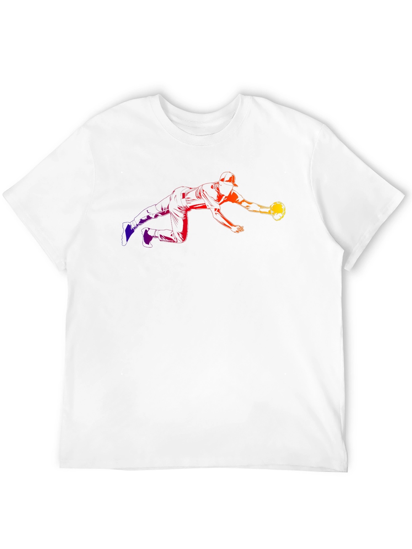 Black Rainbow Baseball Catch T-Shirt view 12