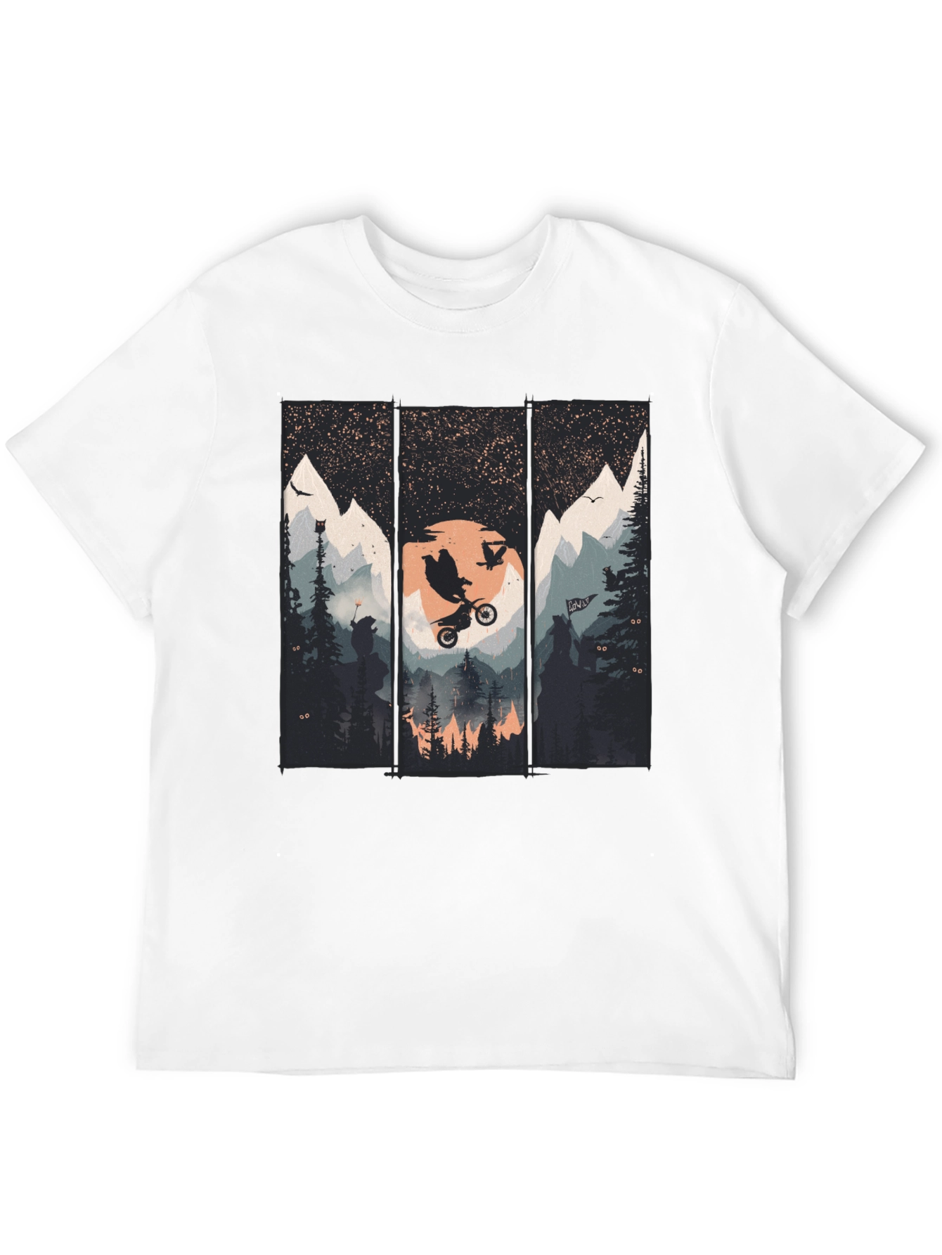 Black Mountain Bike Scene Graphic Tee view 12