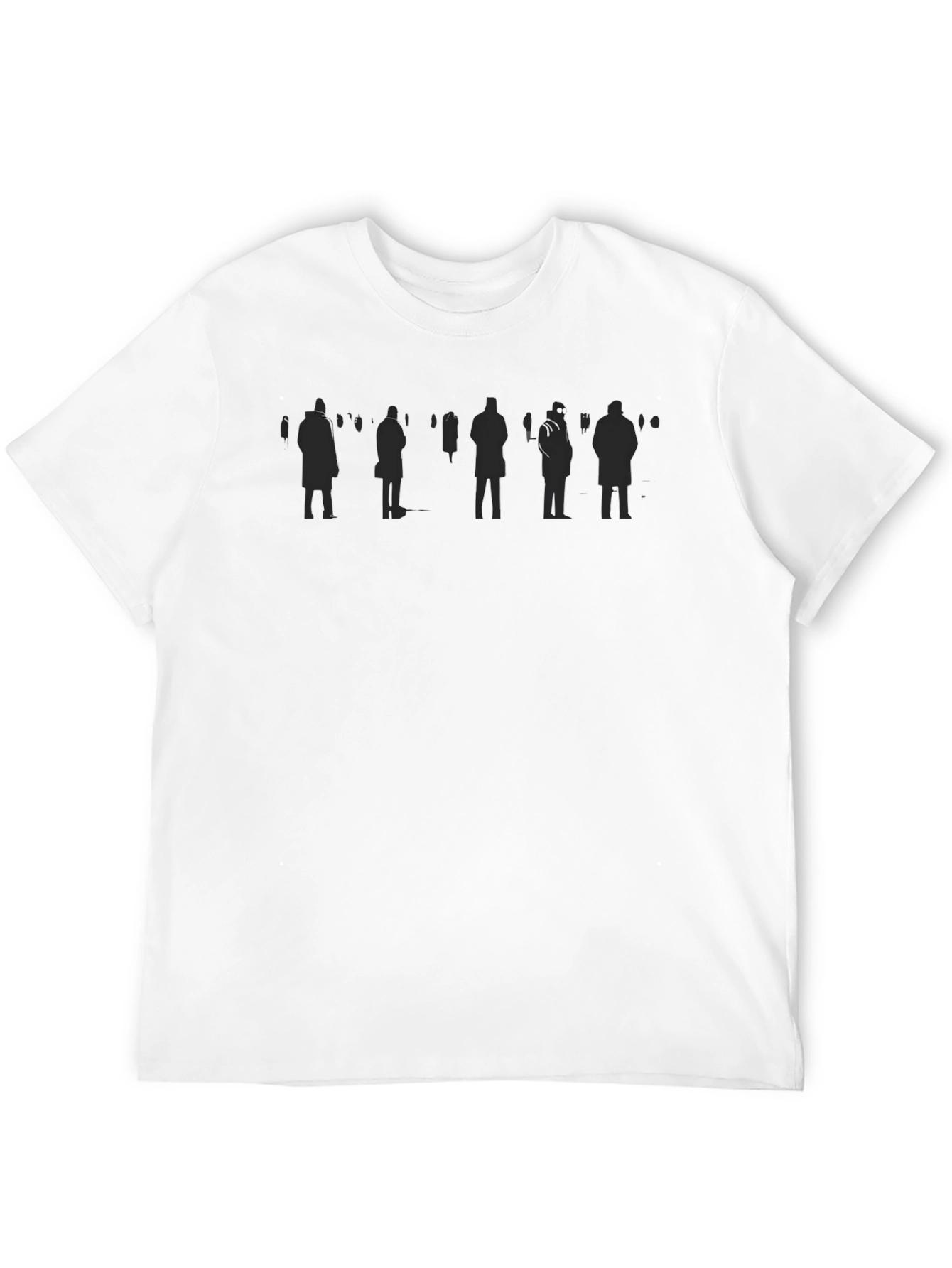 Black Men's Black Graphic Print Crew Neck T-Shirt view 12