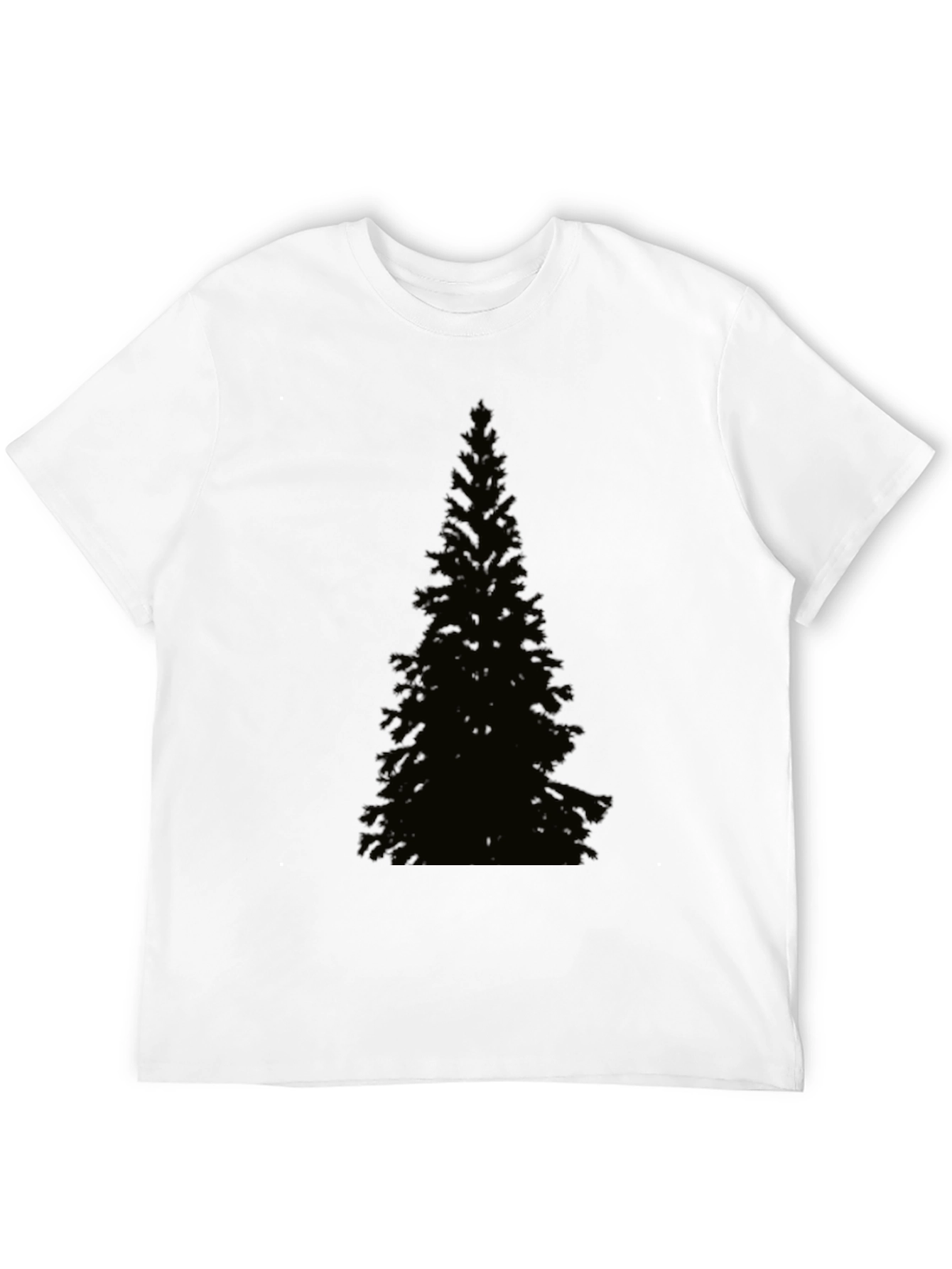 Black Evergreen Tree Graphic Tee - Black Cotton T-Shirt view 12