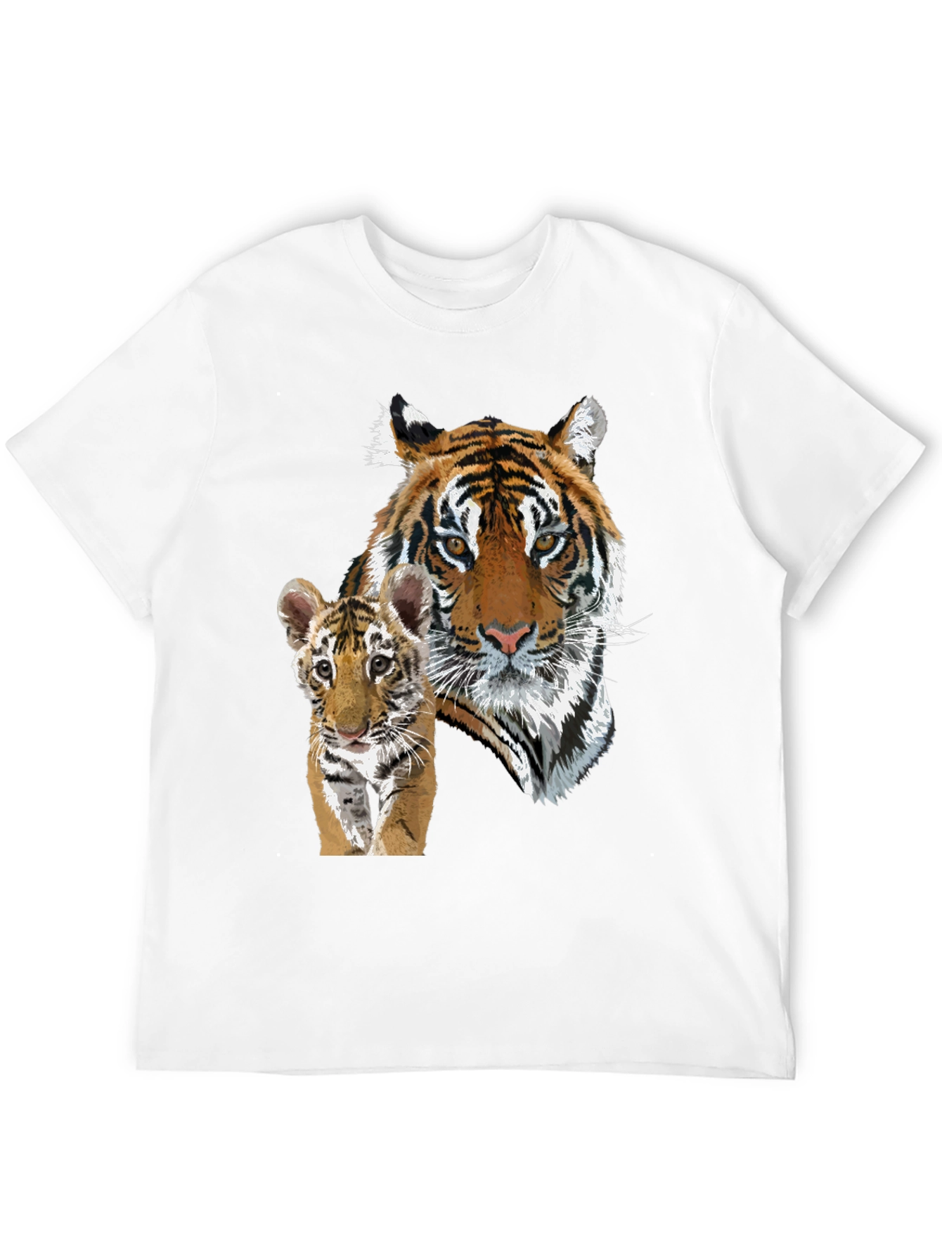 Black Tiger & Cub Graphic Tee - Unisex Black T-Shirt view 12