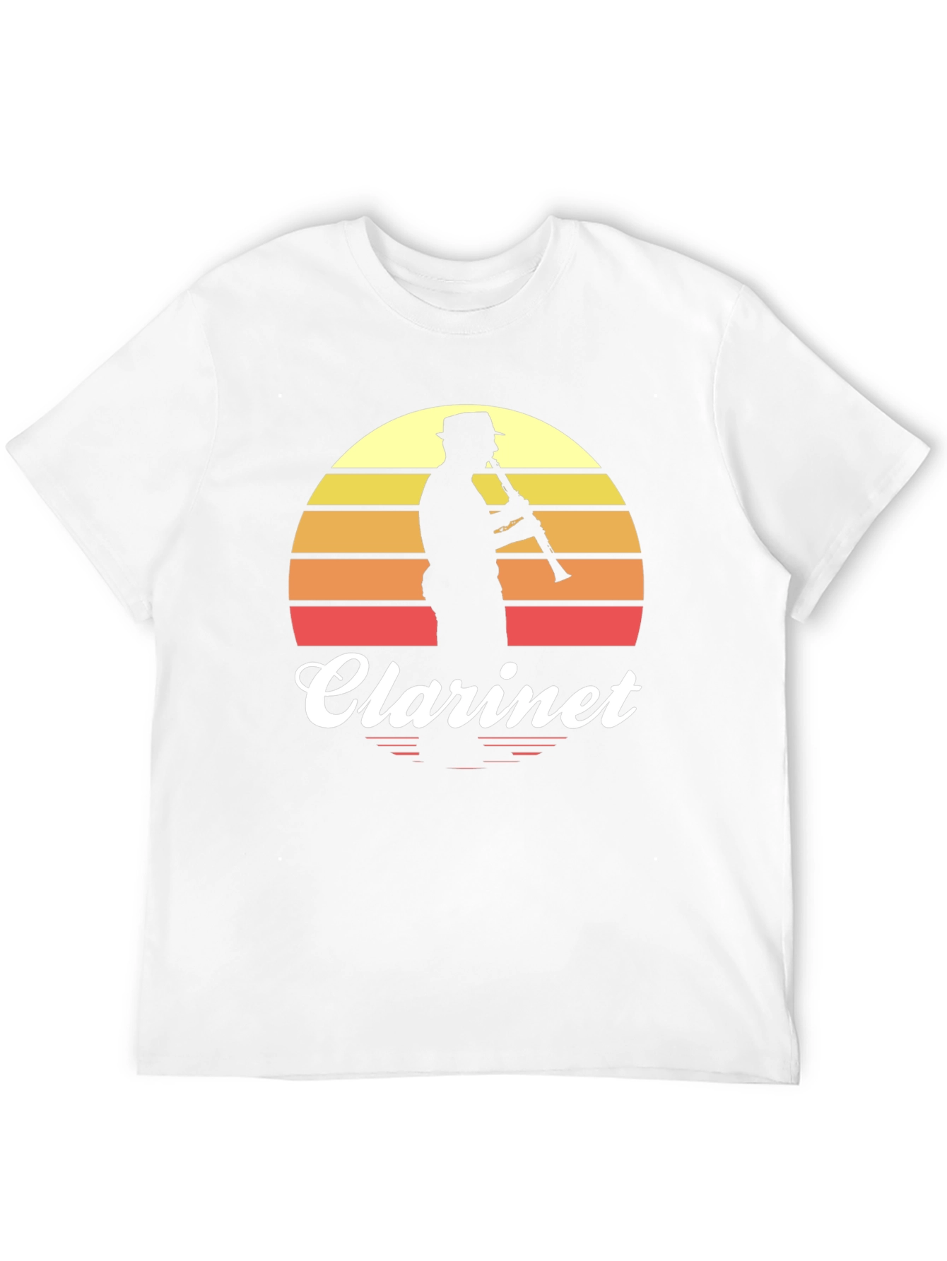 Black Vintage Clarinet Player T-Shirt view 12