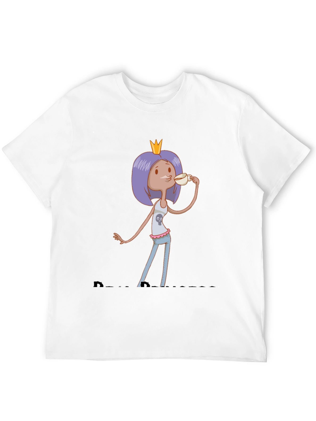 Black Cartoon Princess Tea Party T-Shirt view 12