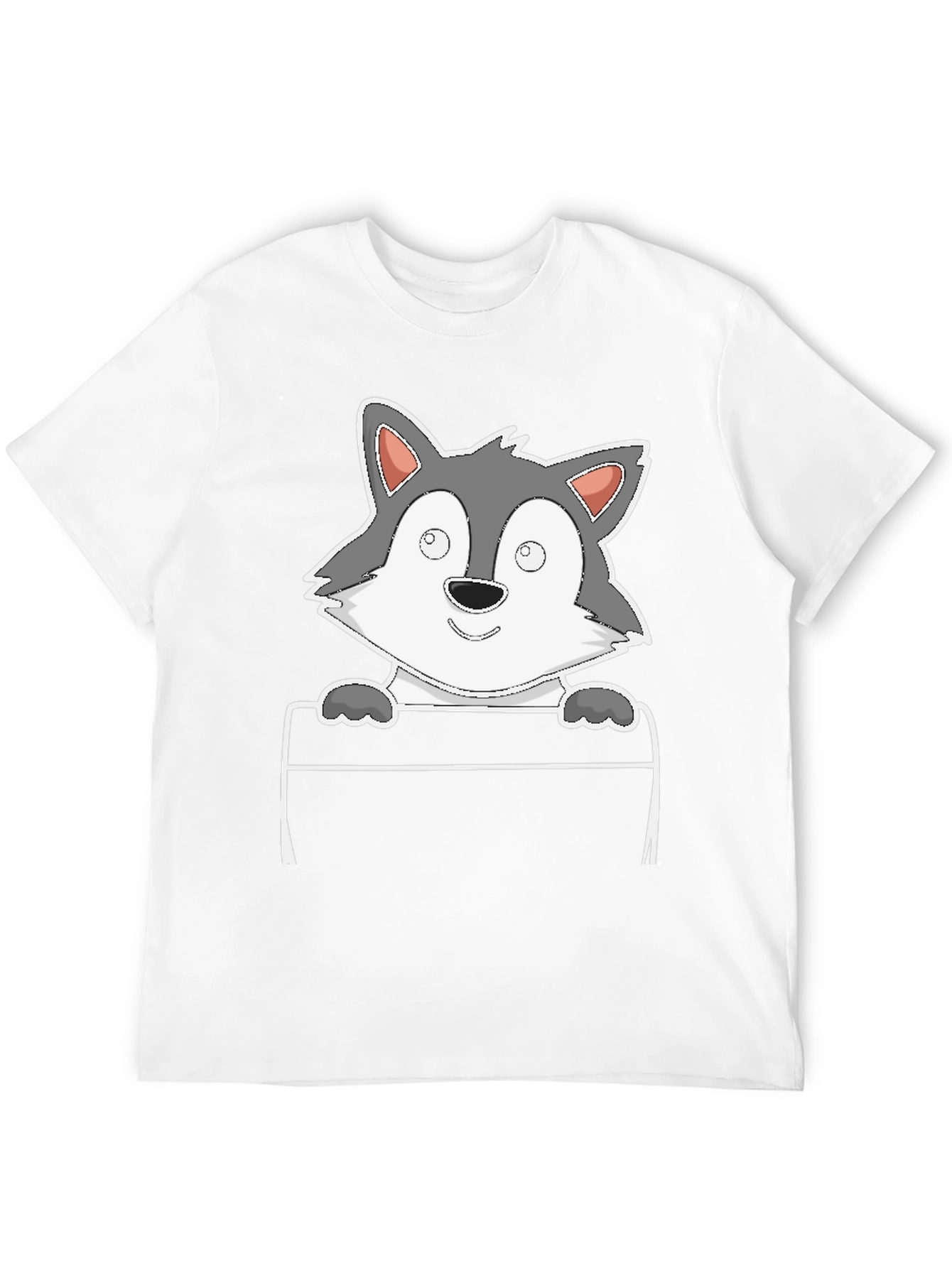 Black Cartoon Wolf Graphic Tee - Black view 12