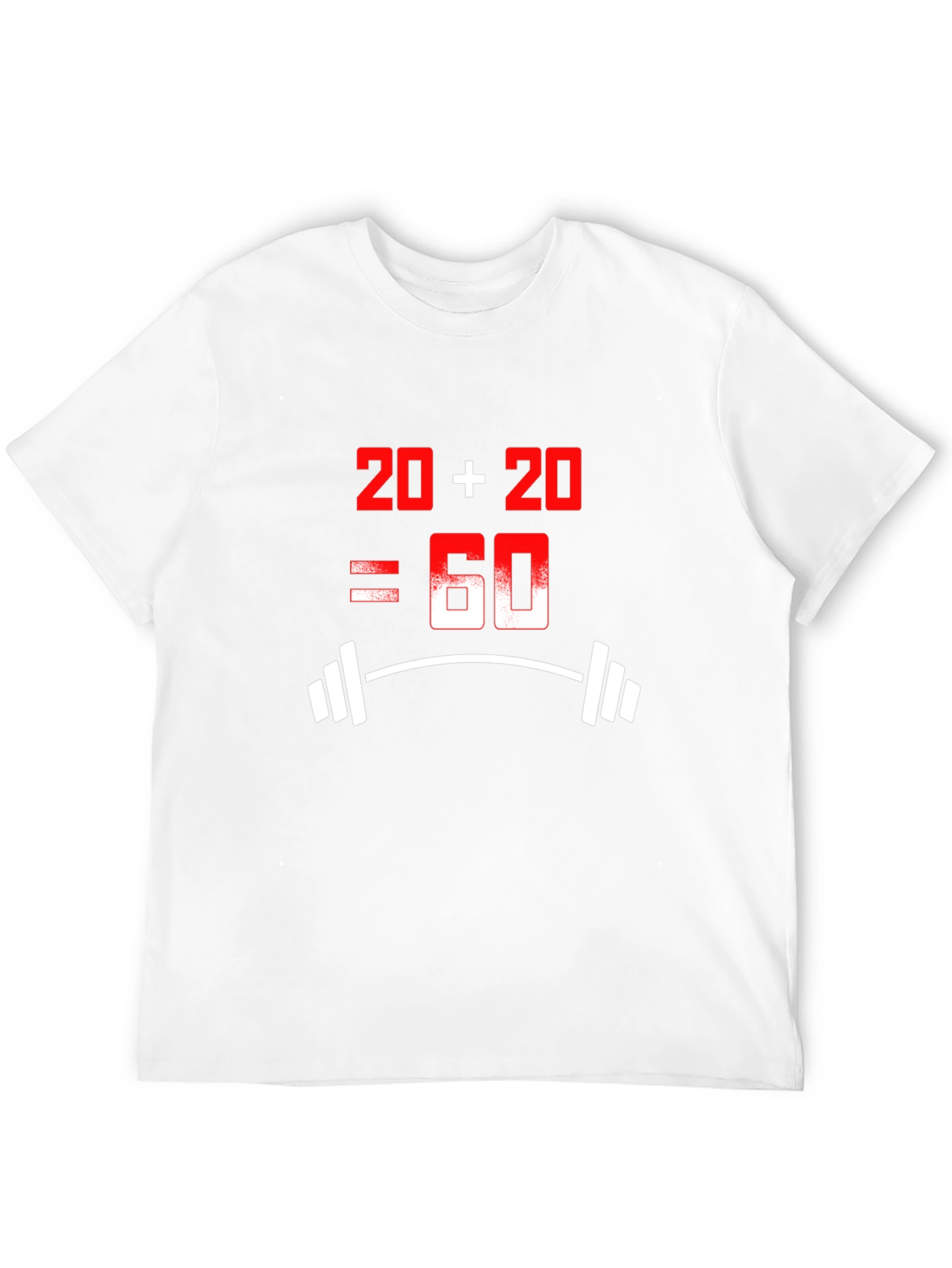 Black Funny 20+20=60 Workout T-Shirt view 12