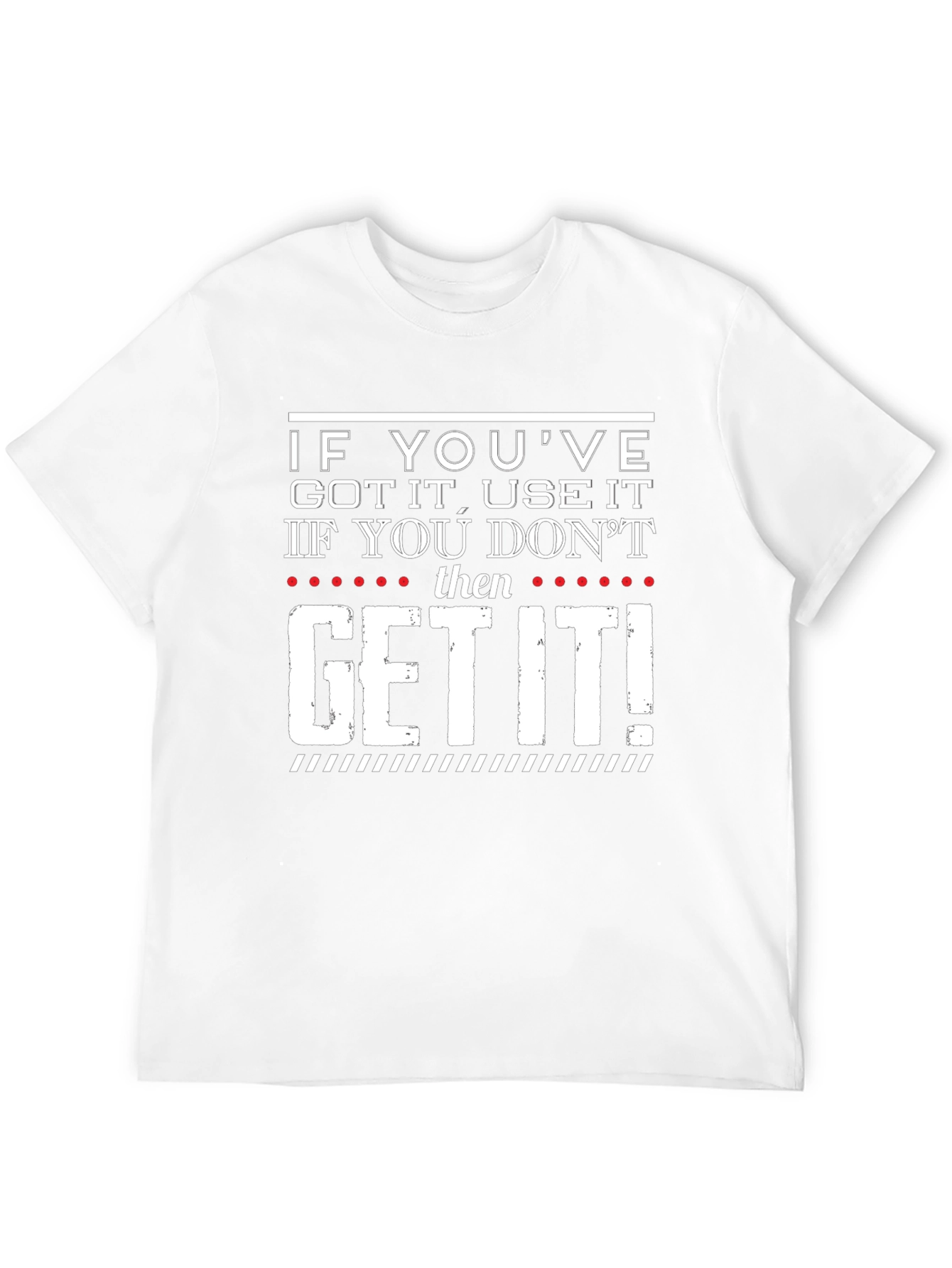 Black Humorous "Get It" Graphic Print T-Shirt view 12