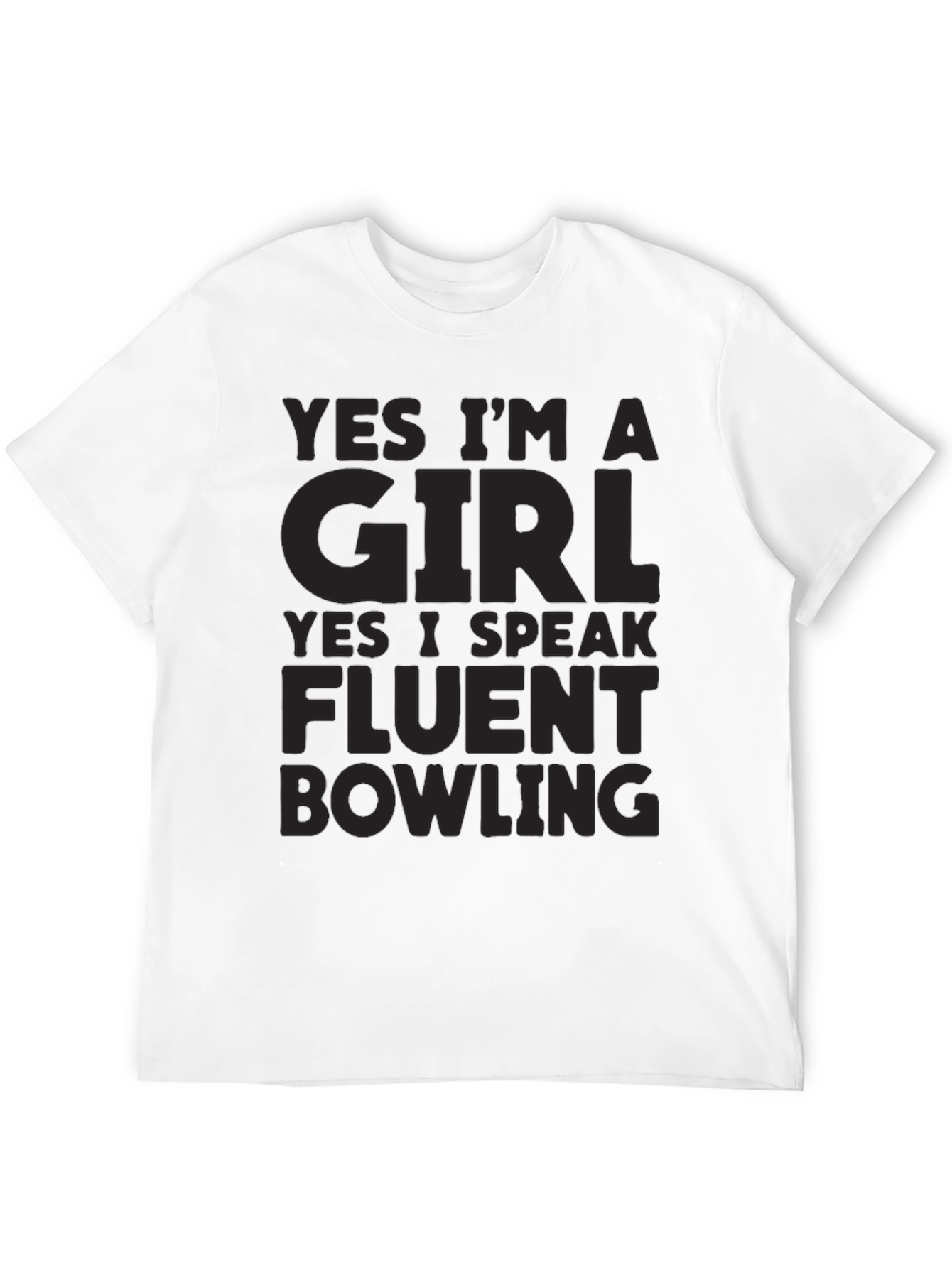 Black Funny Bowling T-Shirt - Yes I'm A Girl view 12