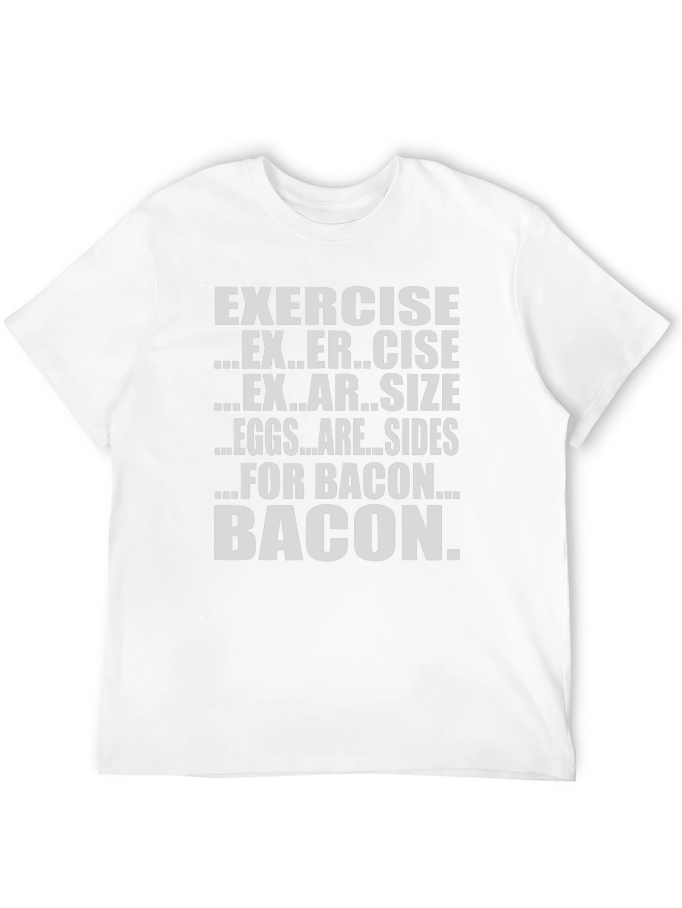 Black Bacon Over Exercise Funny Graphic T-Shirt view 12