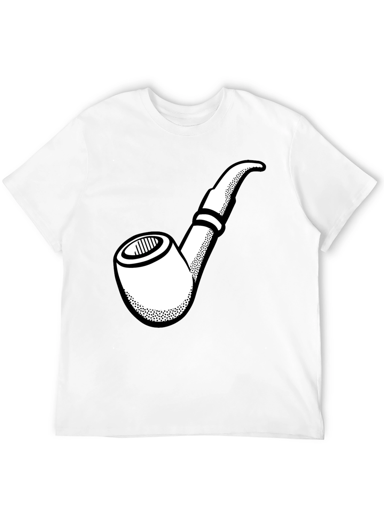 Black Smoking Pipe Graphic T-Shirt - Black Cotton Tee view 12