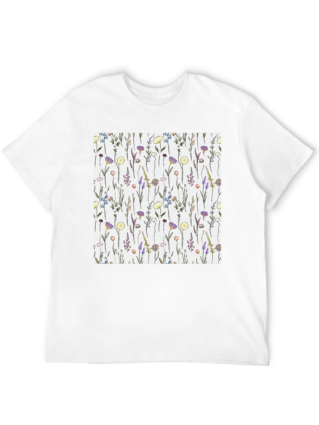 Black Floral Pattern T-Shirt - Soft Cotton Blend view 12