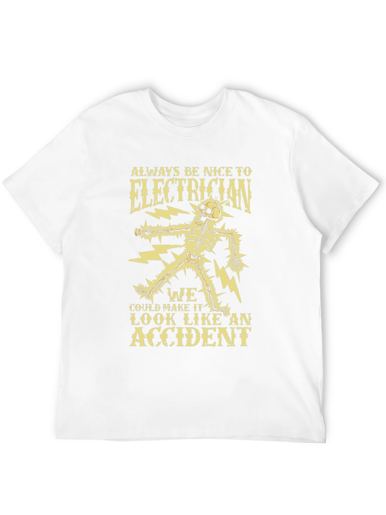 Black Electrician Skeleton Humor Graphic Tee view 12