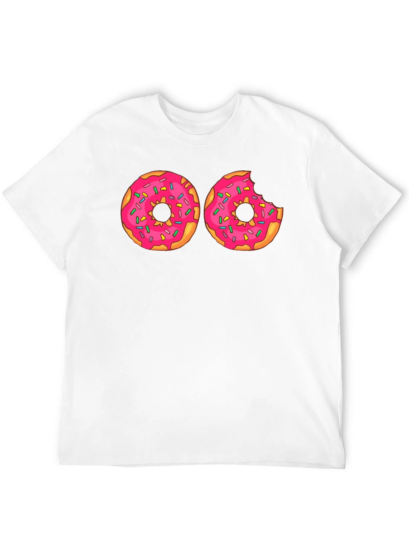 Black Donut Graphic T-Shirt - Pink Frosted Donuts Tee view 12